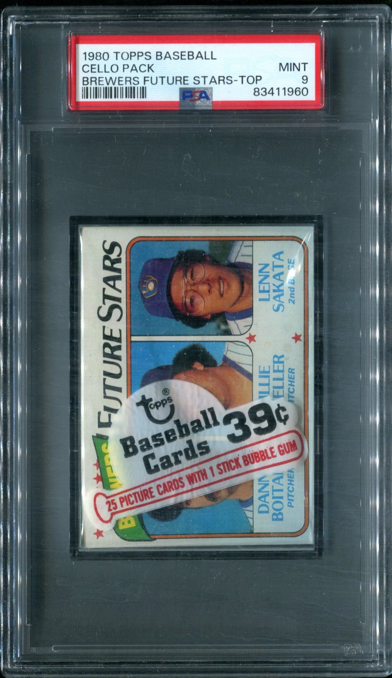 1980 Topps Baseball Unopened Cello Pack PSA 9 Brewers Future Stars Top *1960