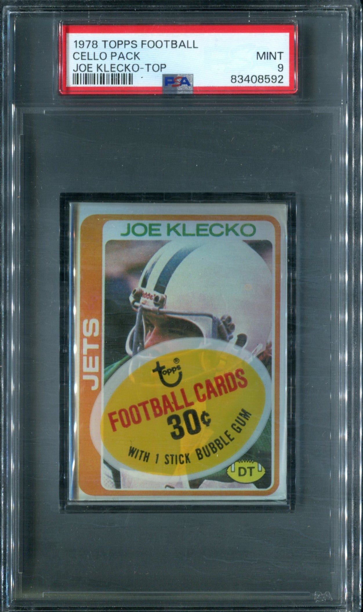 1978 Topps Football Unopened Cello Pack PSA 9 Joe Klecko Top *8592