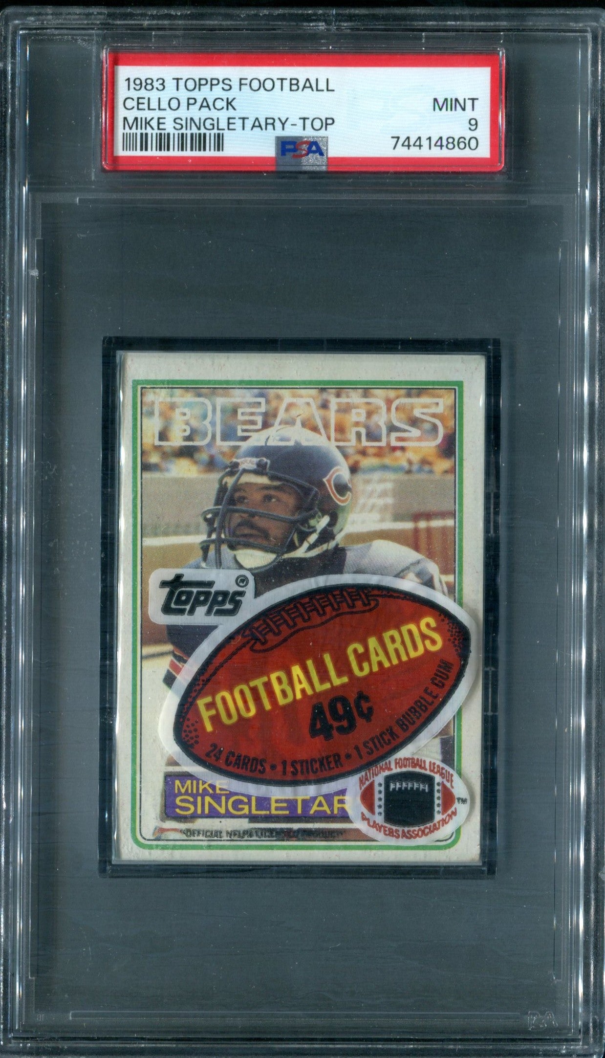 1983 Topps Football Unopened Cello Pack PSA 9 Mike Singletary RC Top *4860