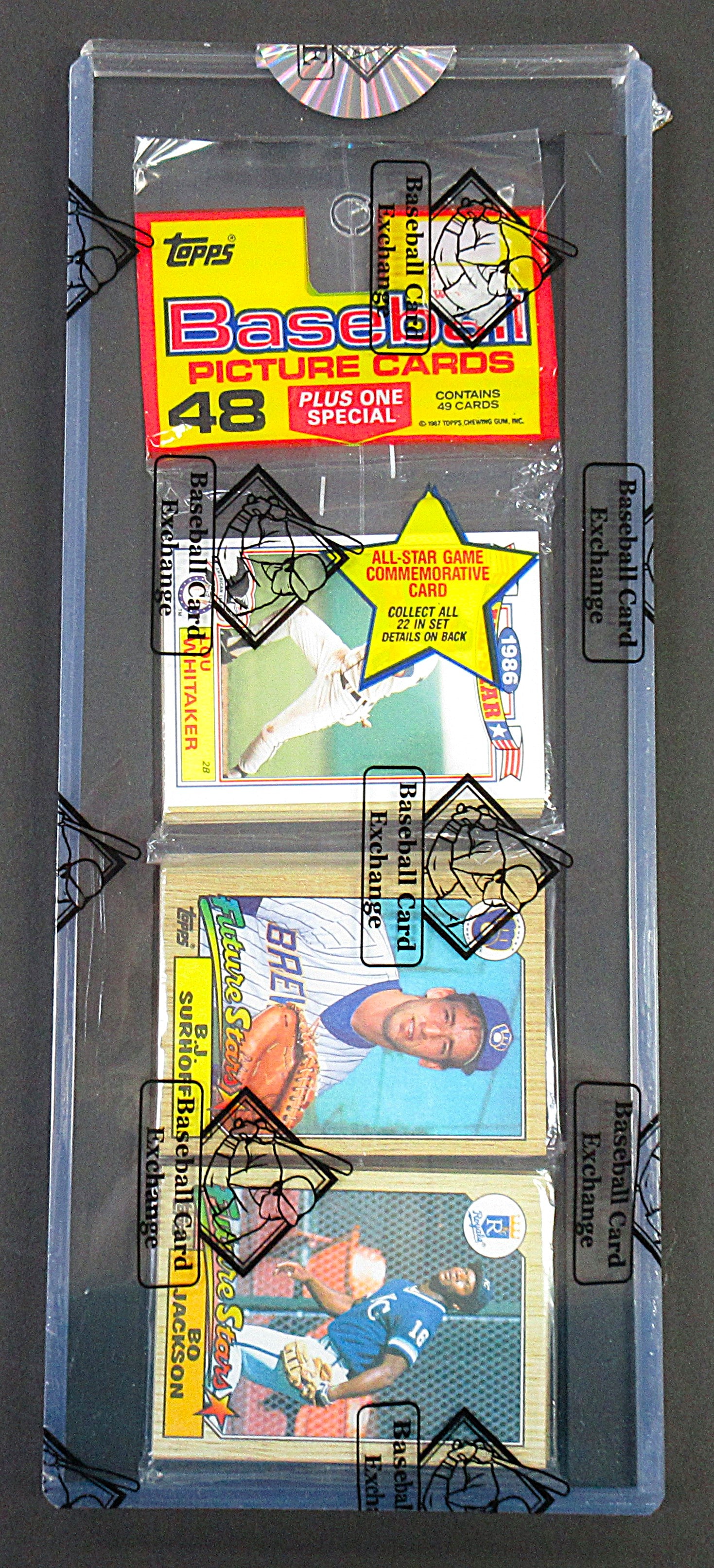 1987 Topps Baseball Unopened Rack Pack (Bo Jackson Top) (BBCE) (27764)