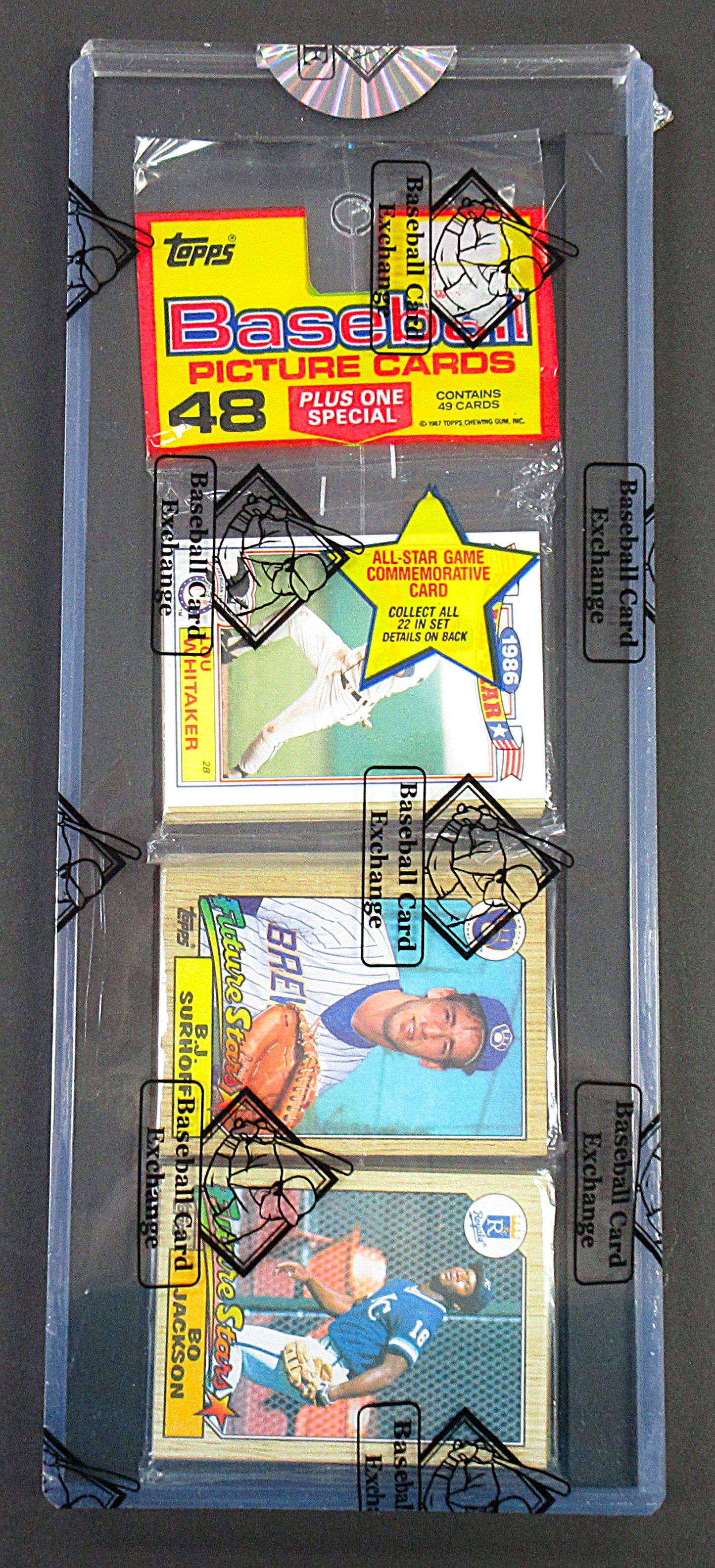 1987 Topps Baseball Unopened Rack Pack (Bo Jackson Top) (BBCE) (27764)