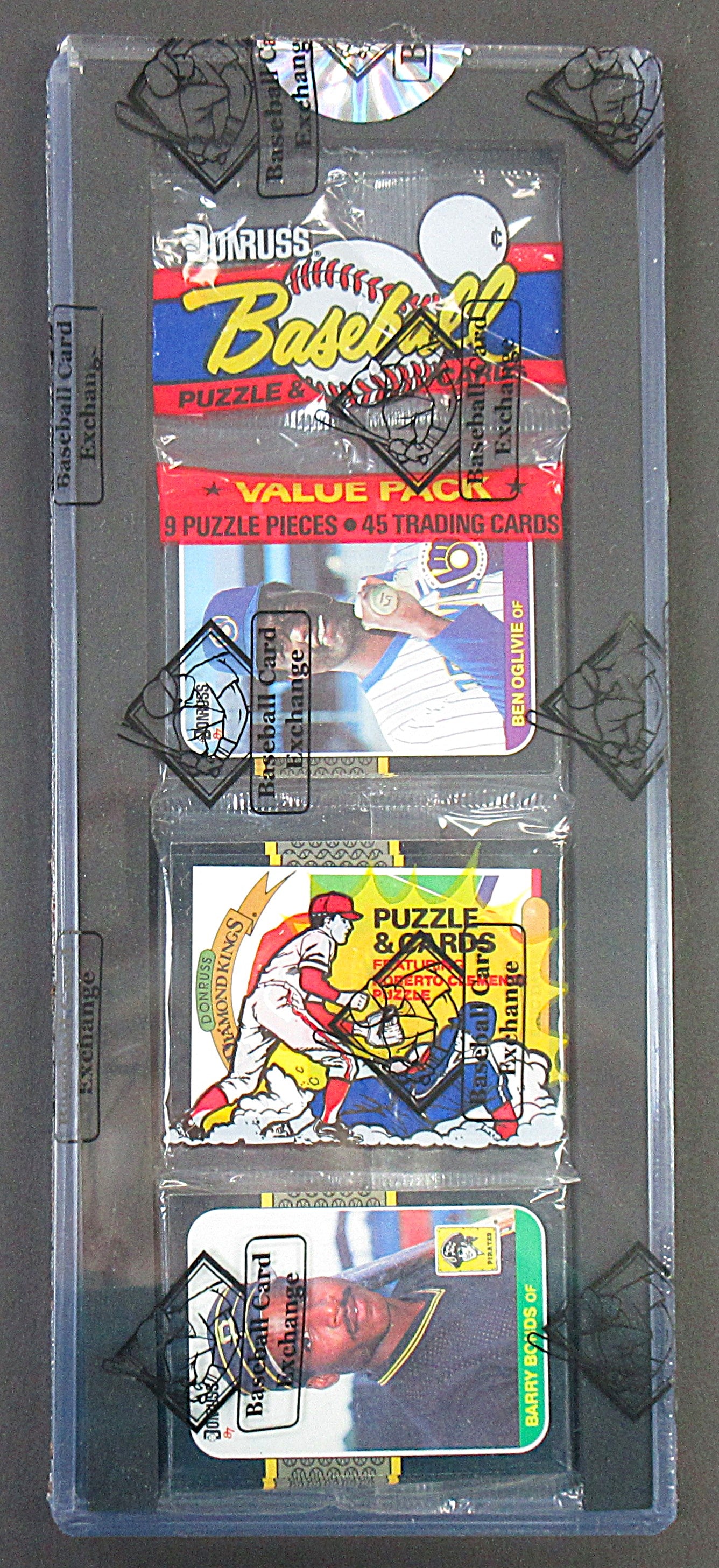 1987 Donruss Baseball Unopened Rack Pack (Barry Bonds RC Top) (BBCE) (27767)