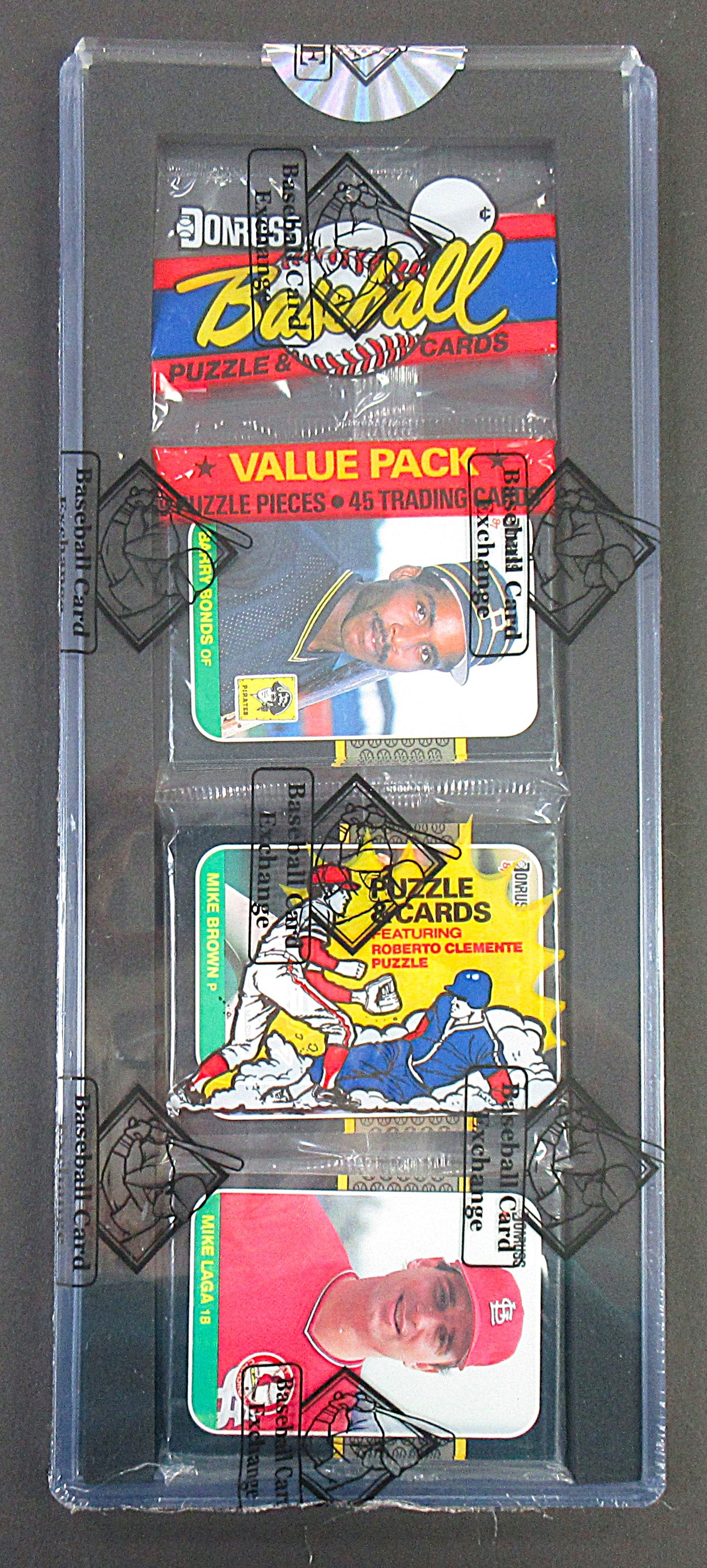 1987 Donruss Baseball Unopened Rack Pack (Barry Bonds RC Top) (BBCE) (27768)