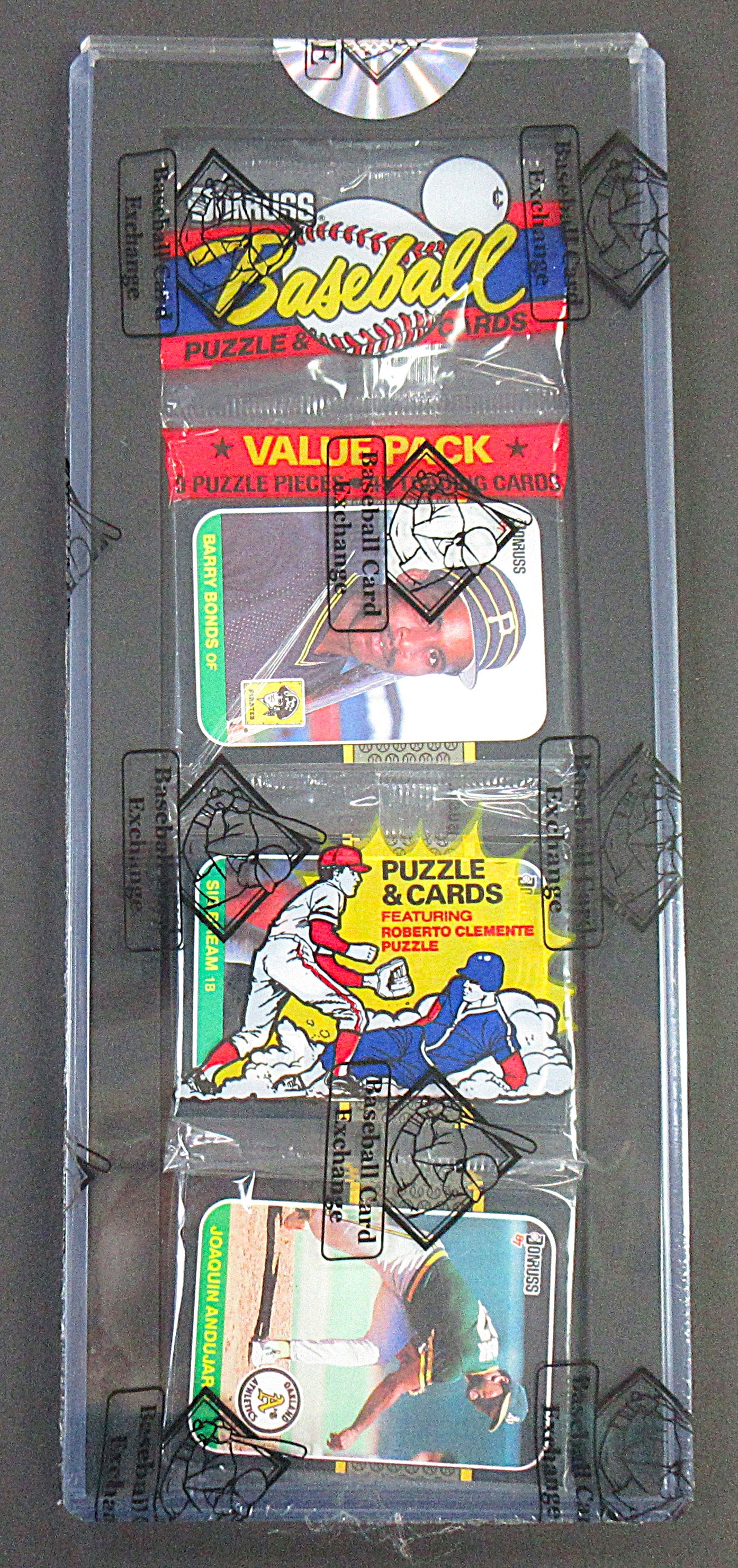 1987 Donruss Baseball Unopened Rack Pack (Barry Bonds RC Top) (BBCE) (27769)