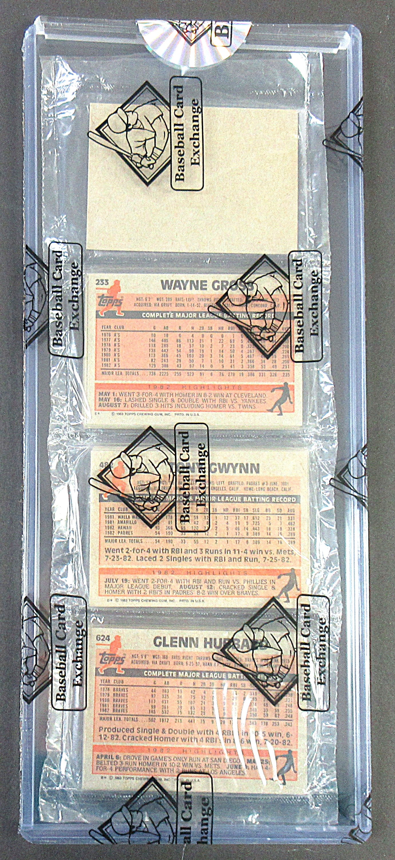 1983 Topps Baseball Unopened Rack Pack (Tony Gwynn RC Back) (BBCE) (27773)