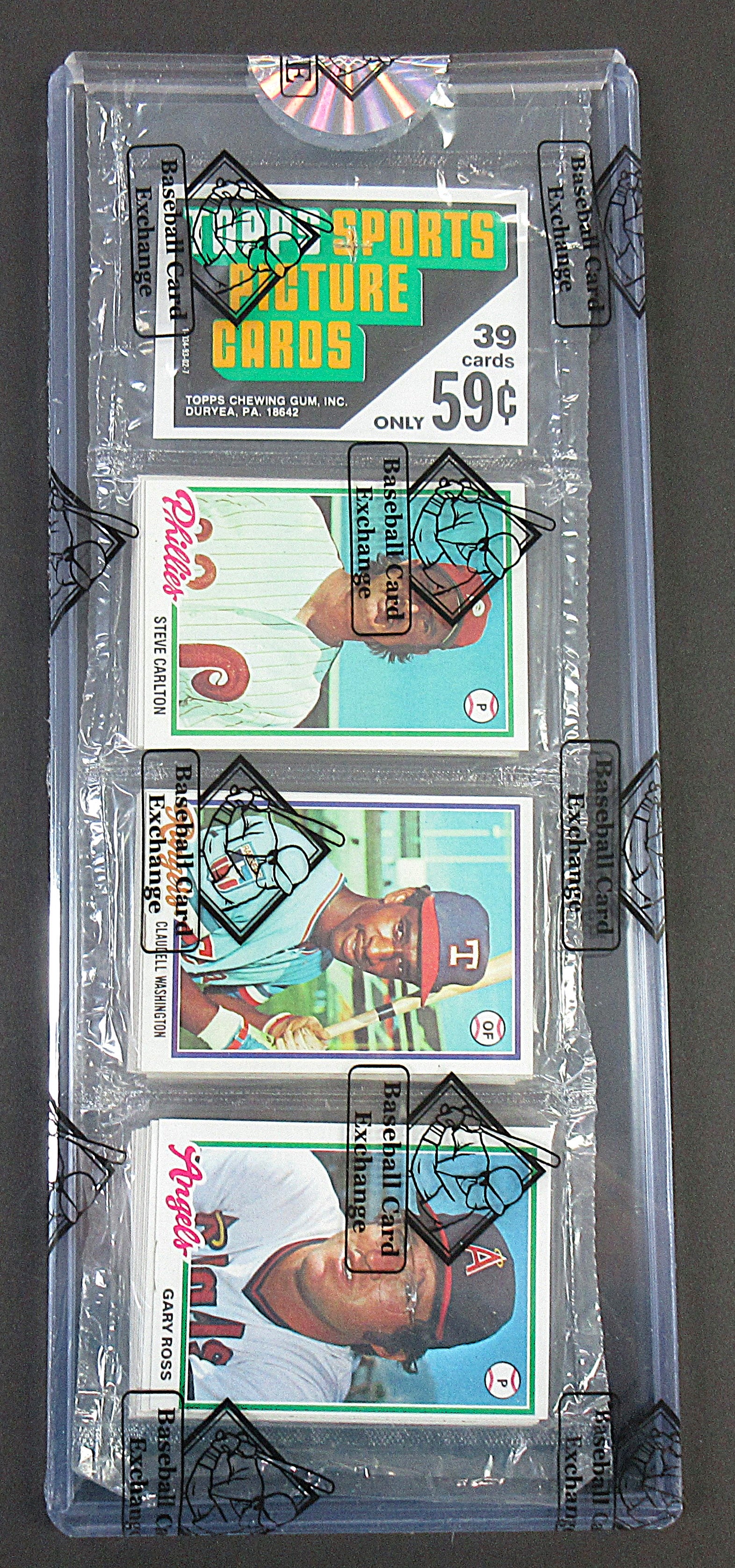 1978 Topps Baseball Unopened Rack Pack (Steve Carlton Top) (BBCE) (27785)