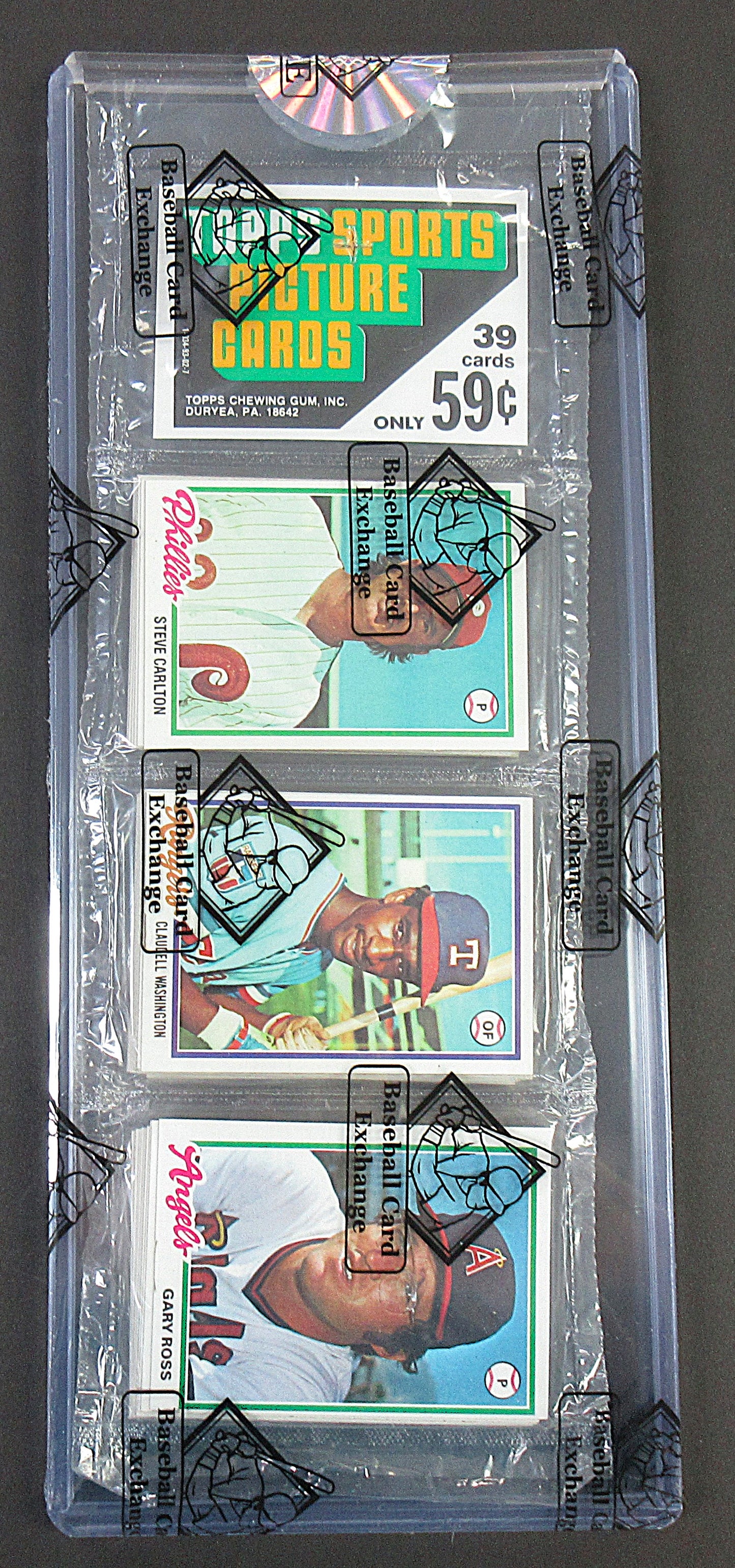 1978 Topps Baseball Unopened Rack Pack (Steve Carlton Top) (BBCE) (27785)