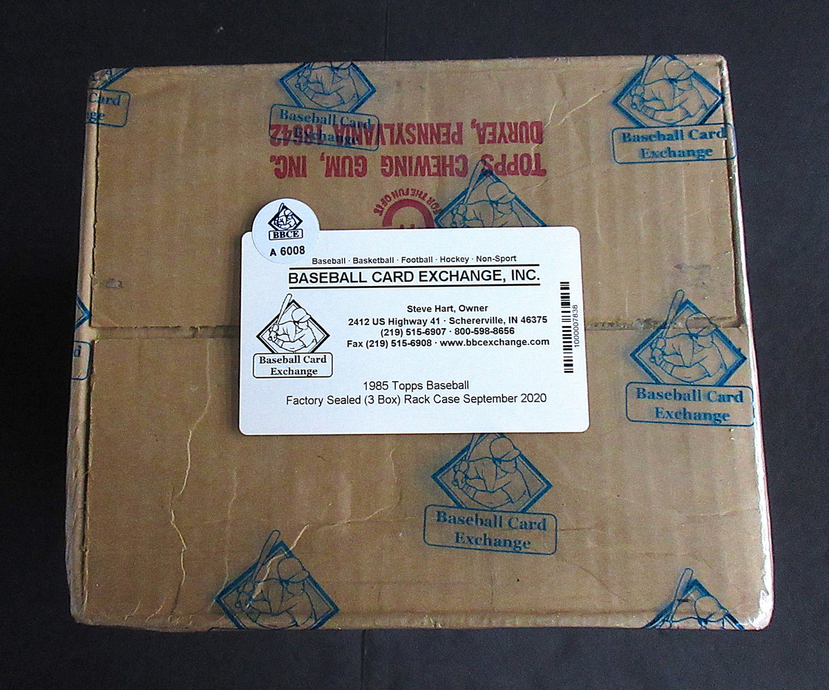1985 Topps Baseball Factory Sealed Rack Case (3 Box) (BBCE) (A6008)
