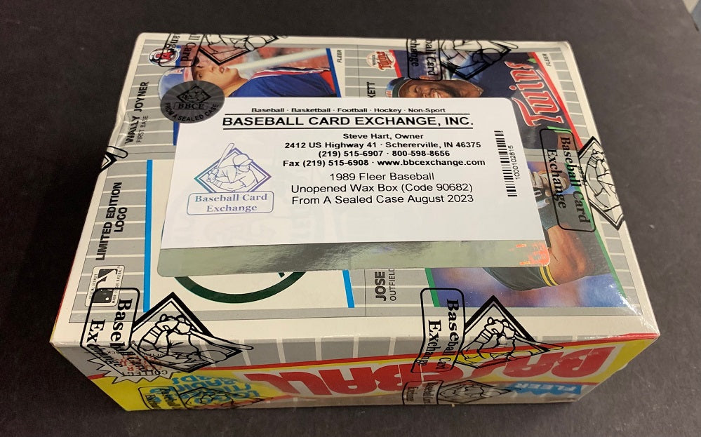 1989 Fleer Baseball Unopened Wax Box (FASC) (Code 90682)