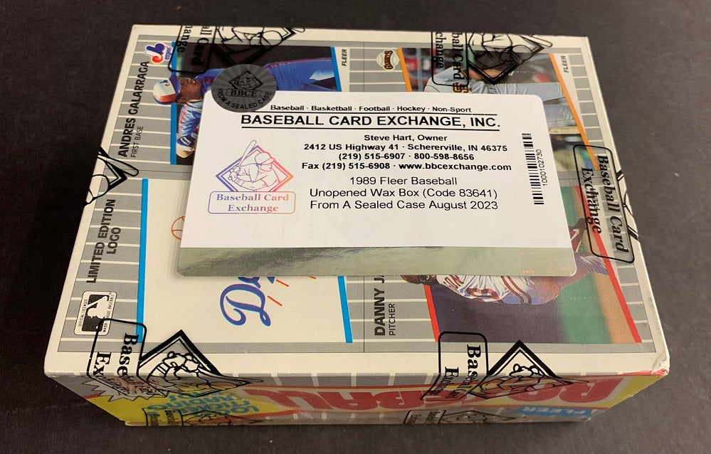 1989 Fleer Baseball Unopened Wax Box (FASC) (Code 83641)