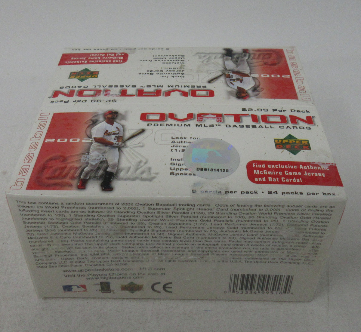 2002 Upper Deck Ovation Baseball Box (Retail) (24/5)