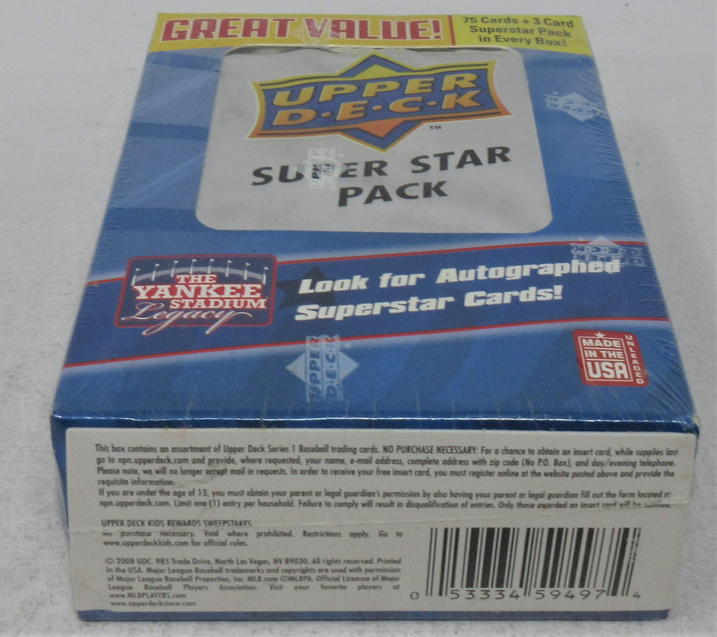 2008 Upper Deck Baseball Series 1 Hanger Box (Super Star) (75+3)