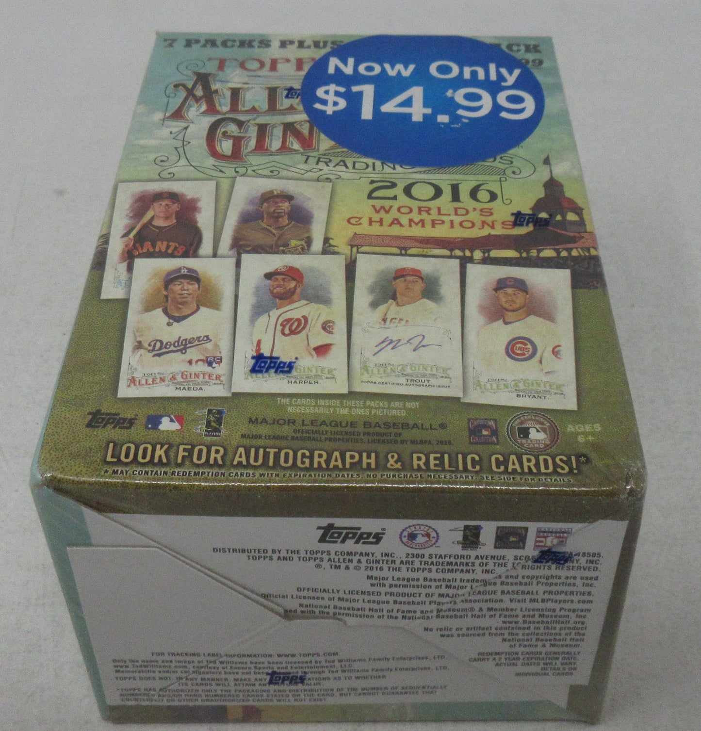 2016 Topps Allen & Ginter Baseball Blaster Box (8/6)