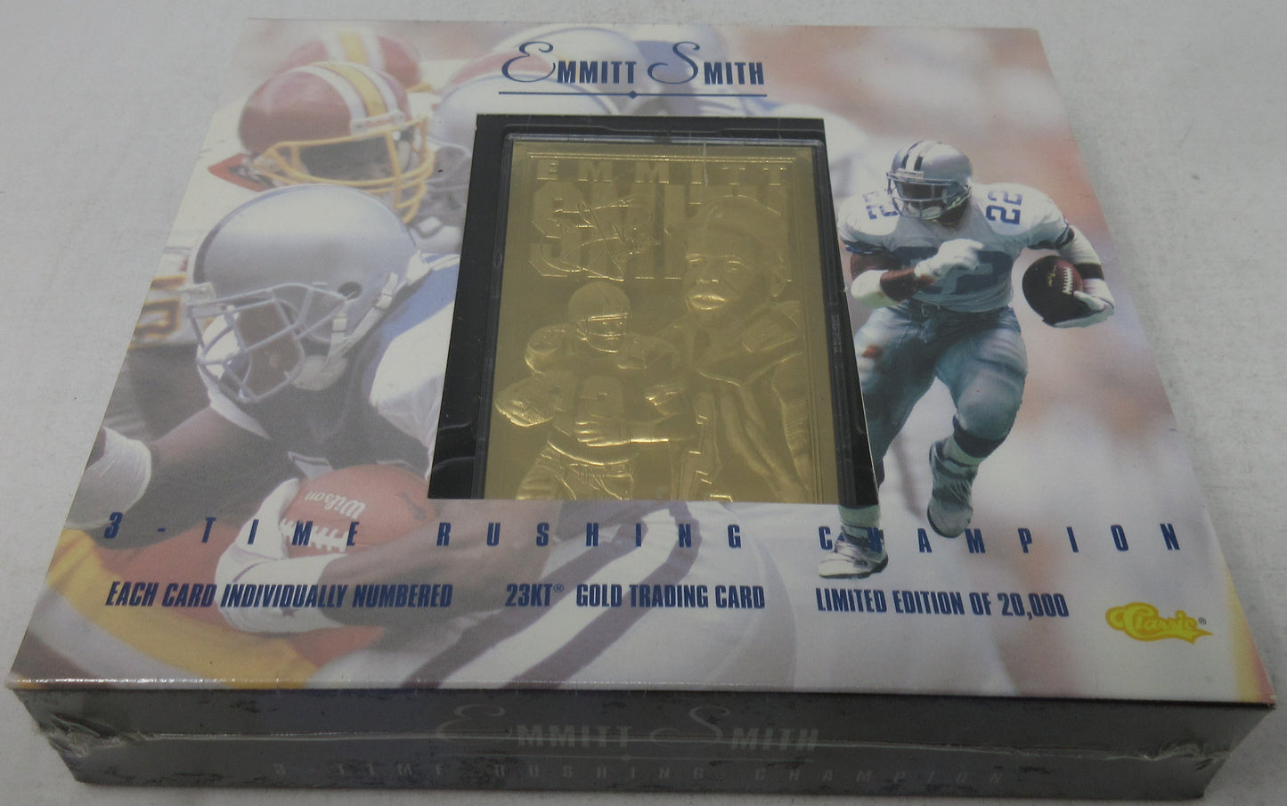 1995 Classic Football Emmitt Smith 23KT Gold 3 Time Rushing Champion Box (1)