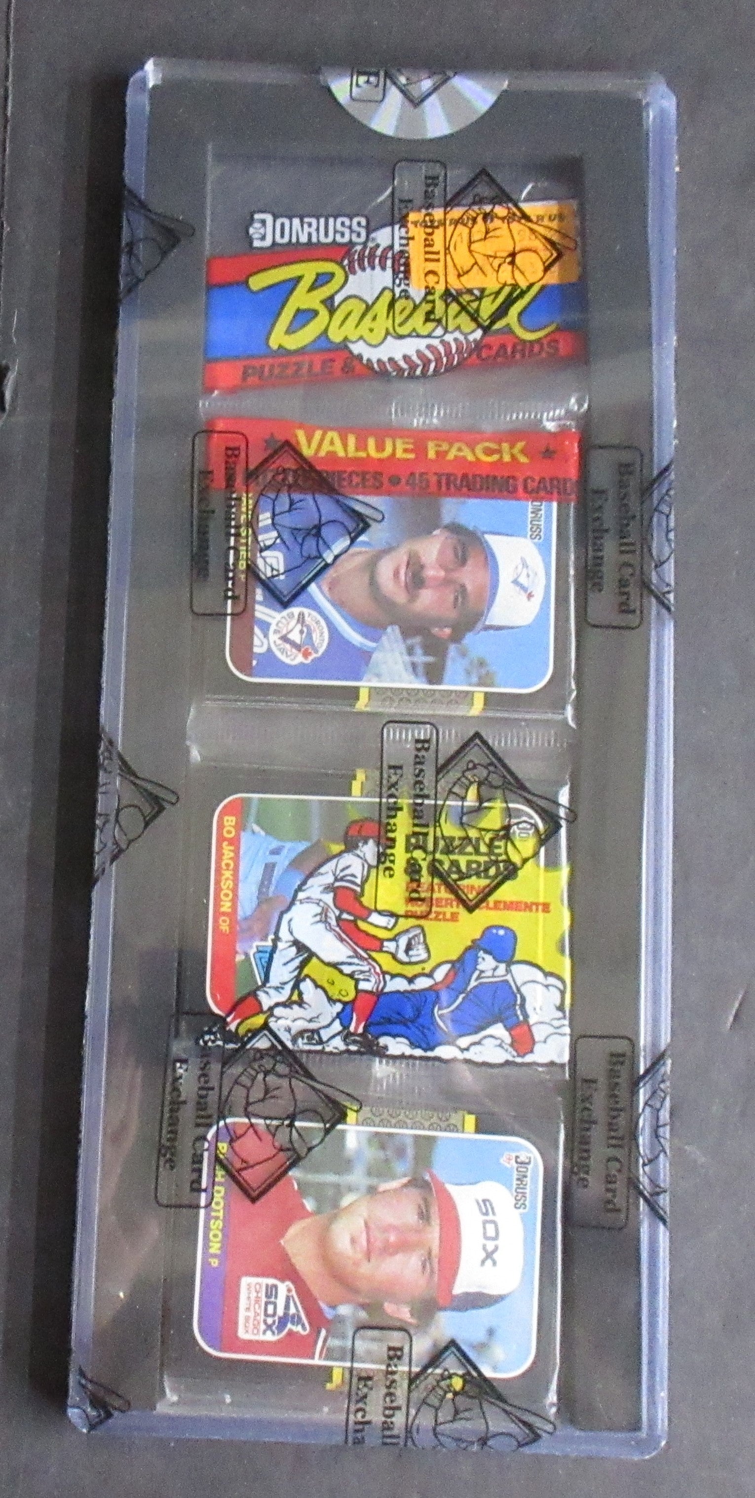 1987 Donruss Baseball Unopened Rack Pack (Bo Jackson Top) (BBCE) (27554)