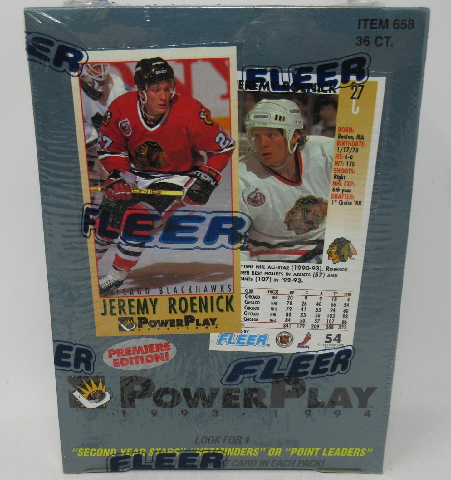 1993/94 Fleer Power Play Hockey Series 1 Box (36/12)