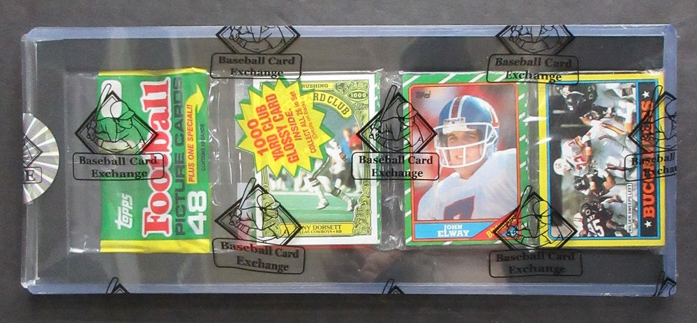 1986 Topps Football Unopened Rack Pack (BBCE) (Elway Top)