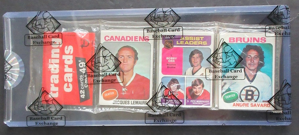 1975/76 Topps Hockey Unopened Rack Pack (BBCE) (Lemaire Top)