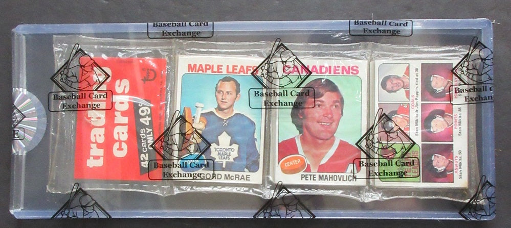 1975/76 Topps Hockey Unopened Rack Pack (BBCE) (Dryden Back)