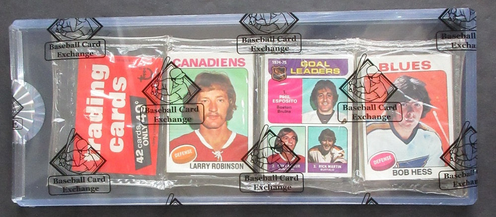 1975/76 Topps Hockey Unopened Rack Pack (BBCE) (Robinson Top)