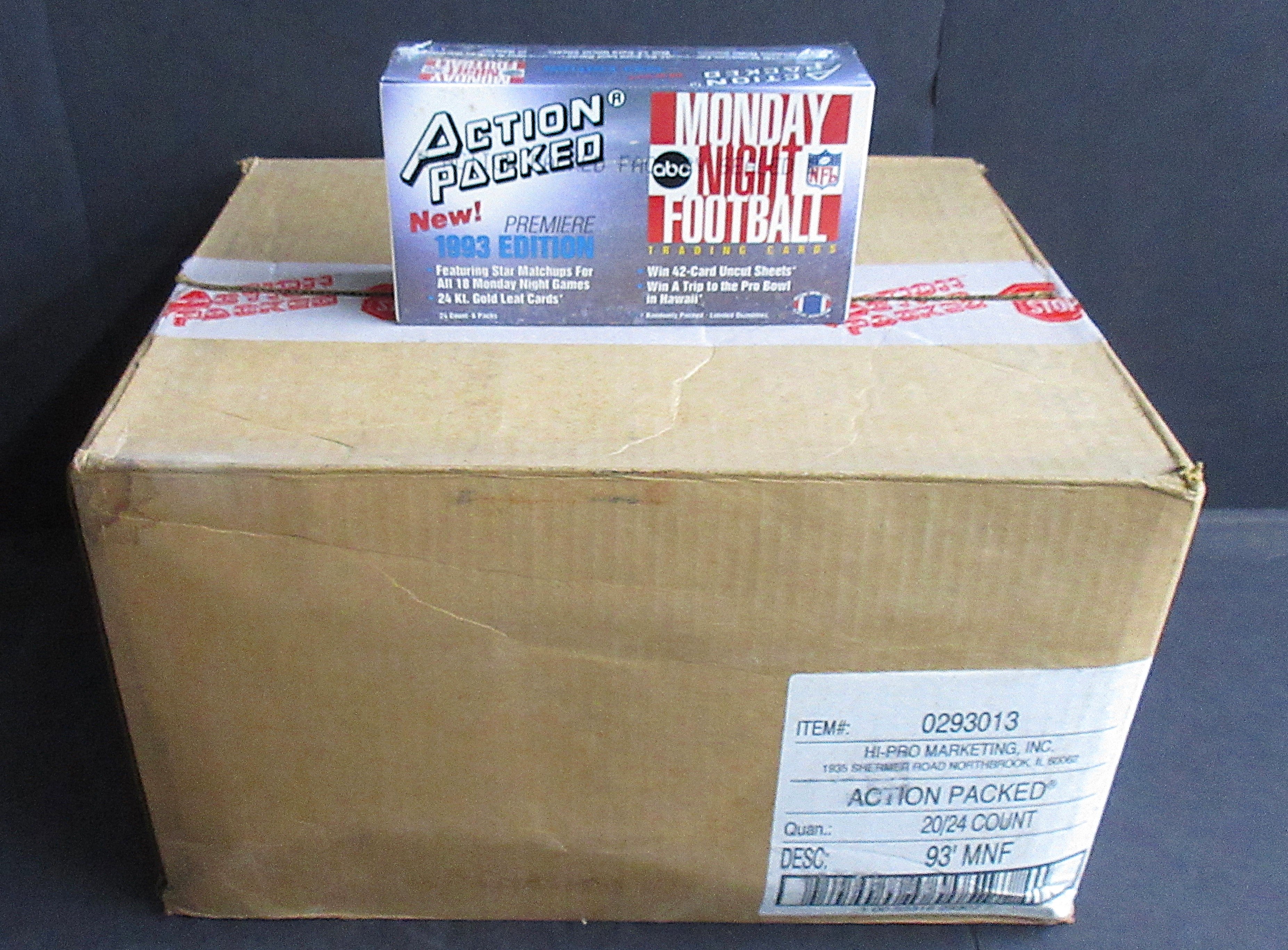 1993 Action Packed Monday Night Football Case (20 Box) (293013)