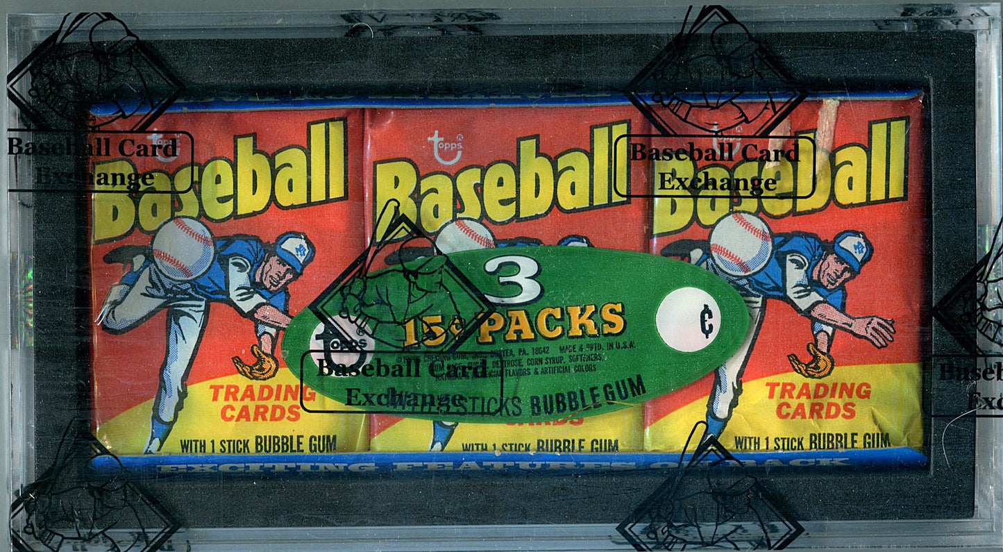 1975 Topps Baseball Unopened Wax Pack Tray (BBCE) (27634) (Read)
