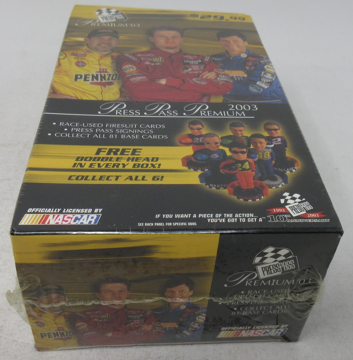 2003 Press Pass Premium Racing Unopened Blaster Box (w/ Bobblehead) (8/4)