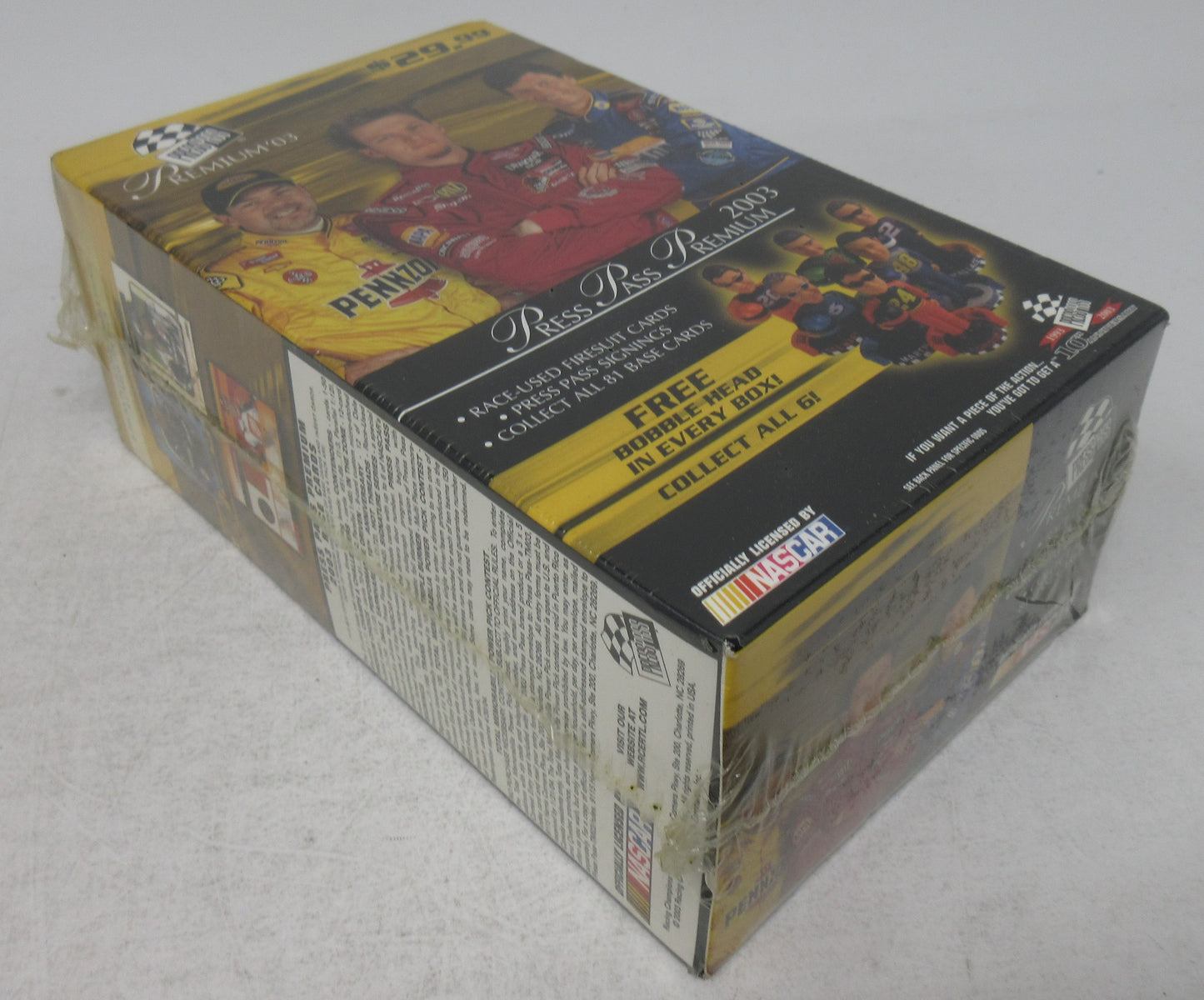 2003 Press Pass Premium Racing Unopened Blaster Box (w/ Bobblehead) (8/4)