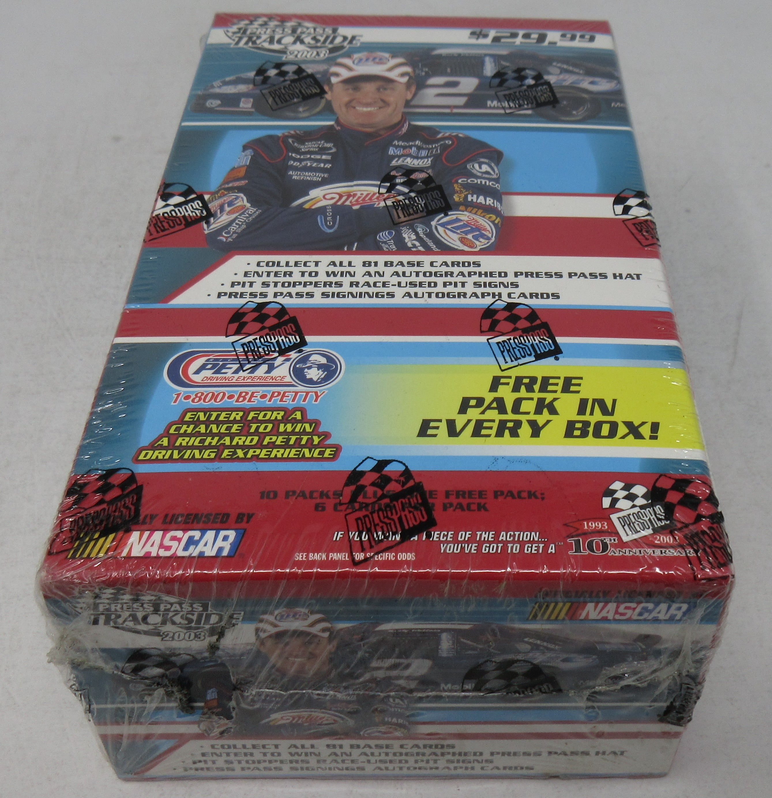 2003 Press Pass Trackside Racing Unopened Blaster Box (10/6)