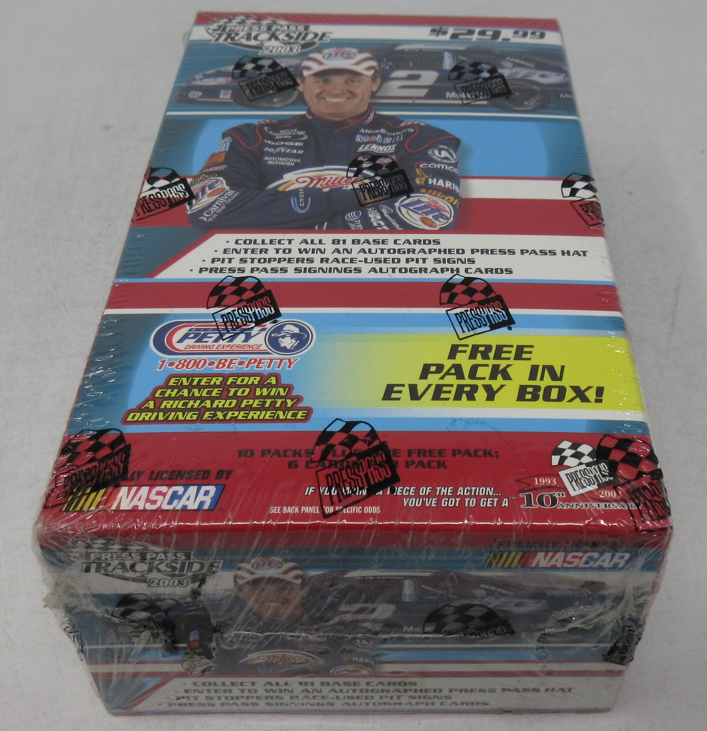 2003 Press Pass Trackside Racing Unopened Blaster Box (10/6)