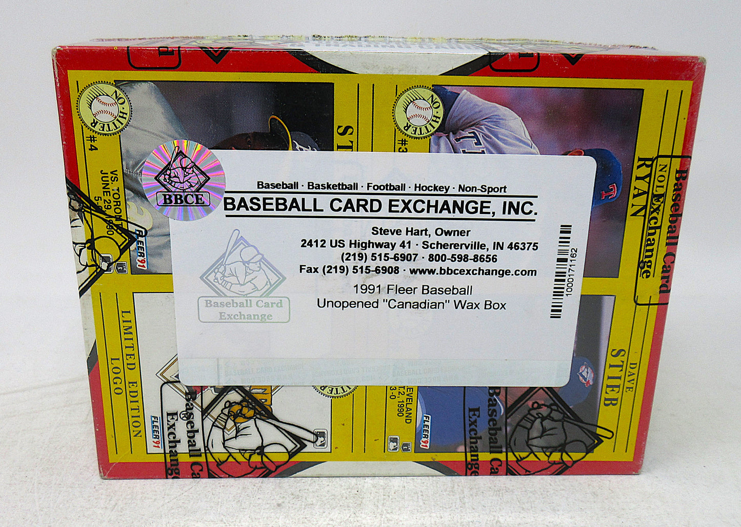 1991 Fleer Baseball Unopened Wax Box (Candian) (BBCE)