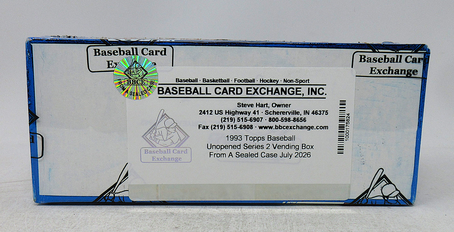 1993 Topps Baseball Unopened Series 2 Vending Box (FASC)