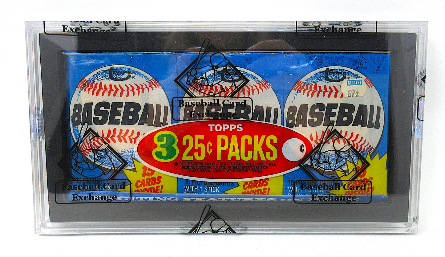 1980 Topps Baseball Unopened Wax Pack Tray (BBCE) (27694) (Read)