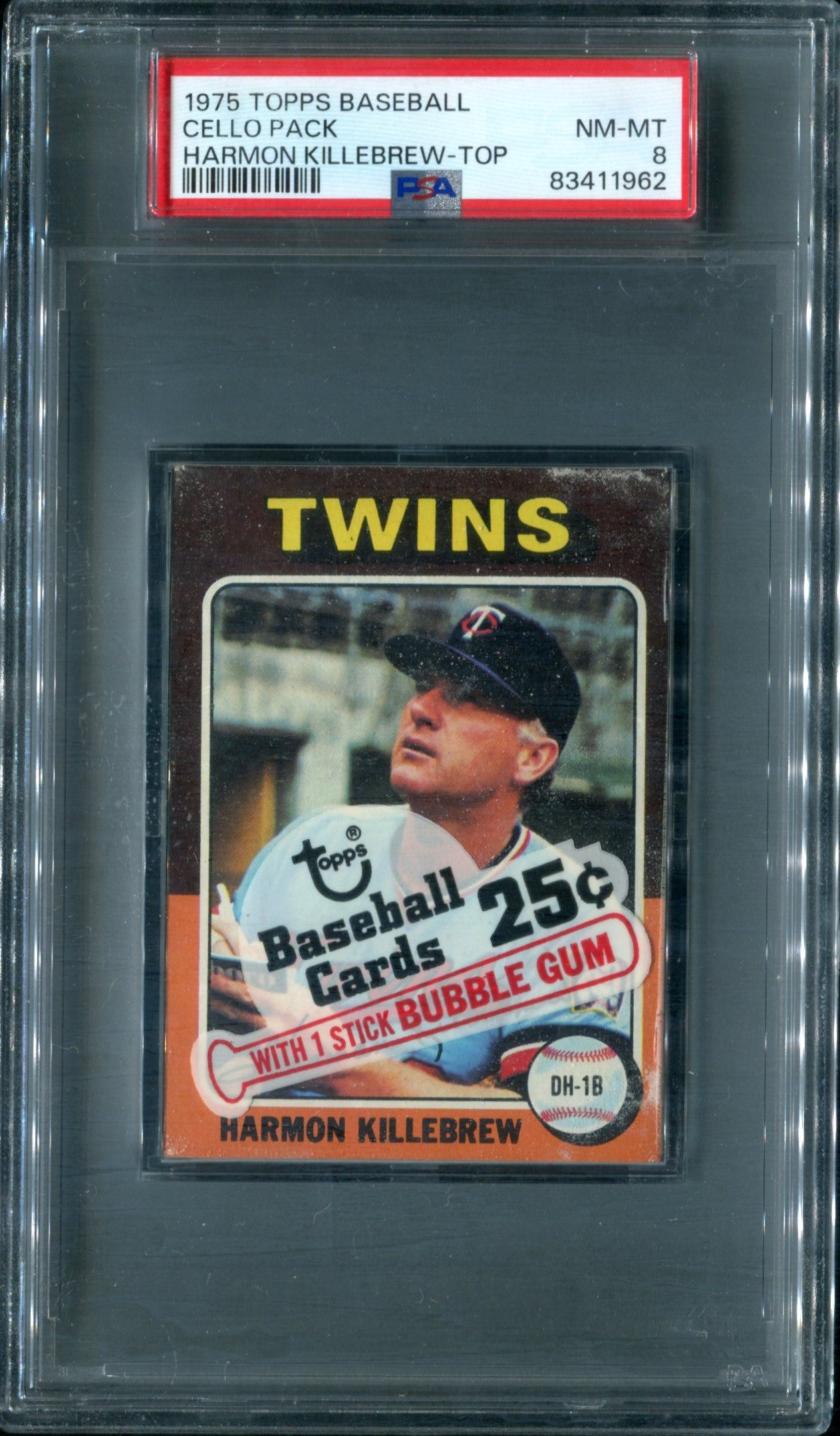 1975 Topps Baseball Unopened Cello Pack PSA 8 Harmon Killebrew Top *1962
