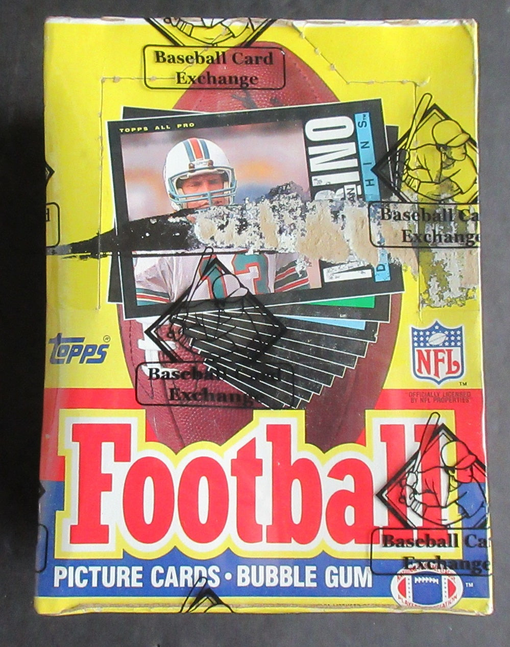 1985 Topps Football Unopened Wax Box (BBCE) (X-Out) (White Wrapper)