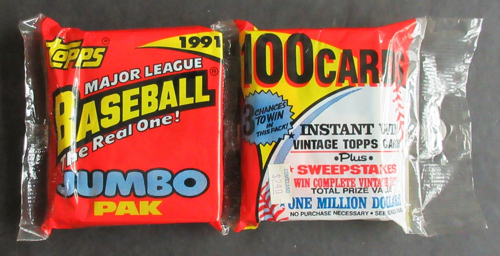 1991 Topps Baseball Unopened Jumbo Pack (100)