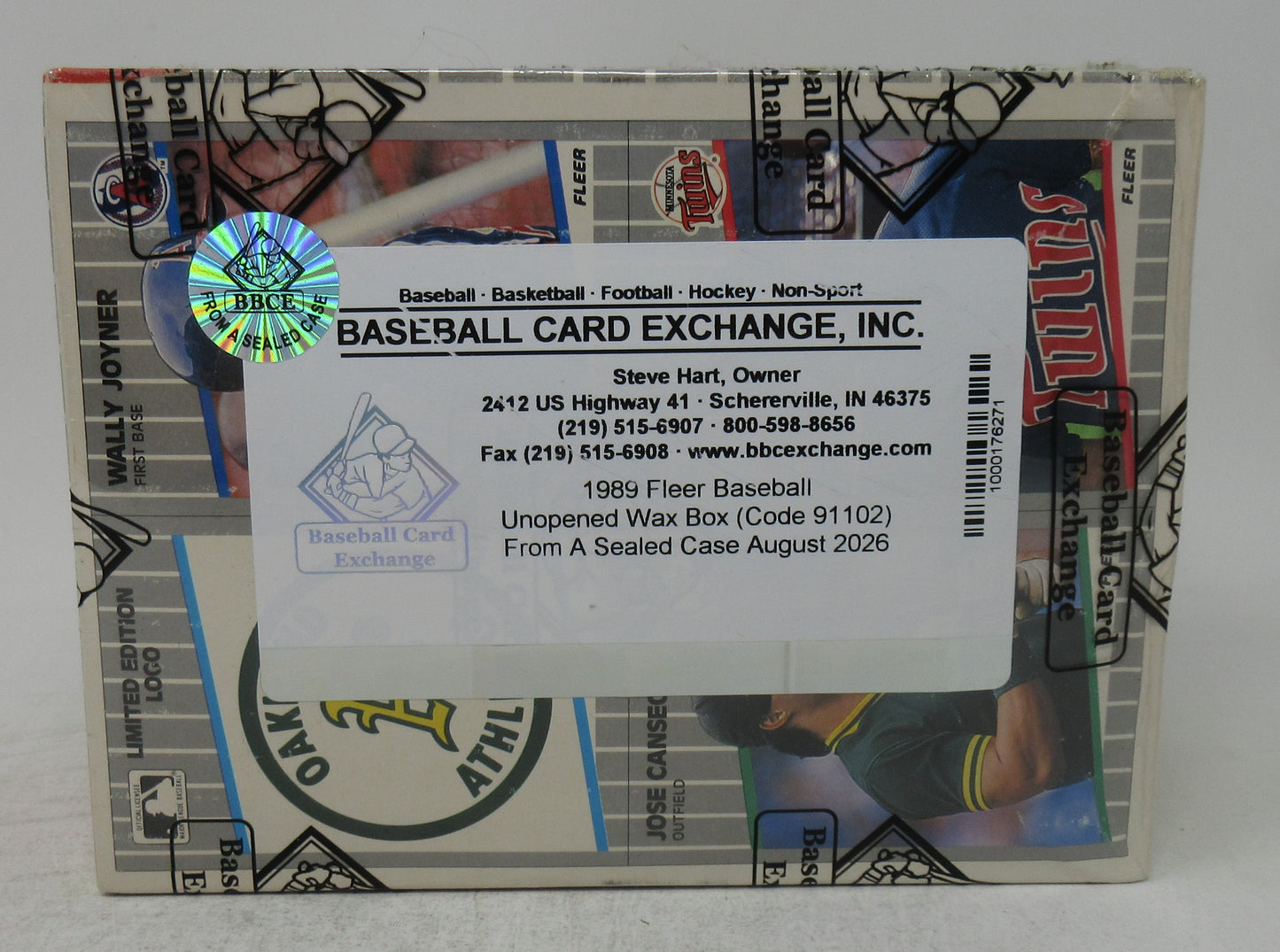 1989 Fleer Baseball Unopened Wax Box (FASC) (Code 91102)