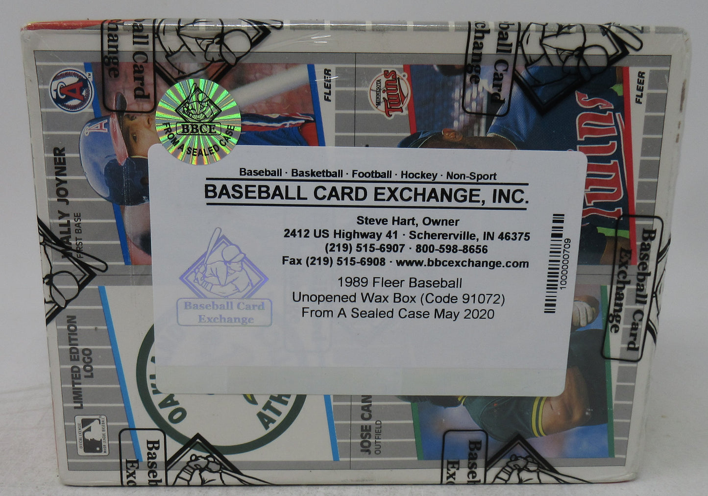 1989 Fleer Baseball Unopened Wax Box (FASC) (Code 91072)