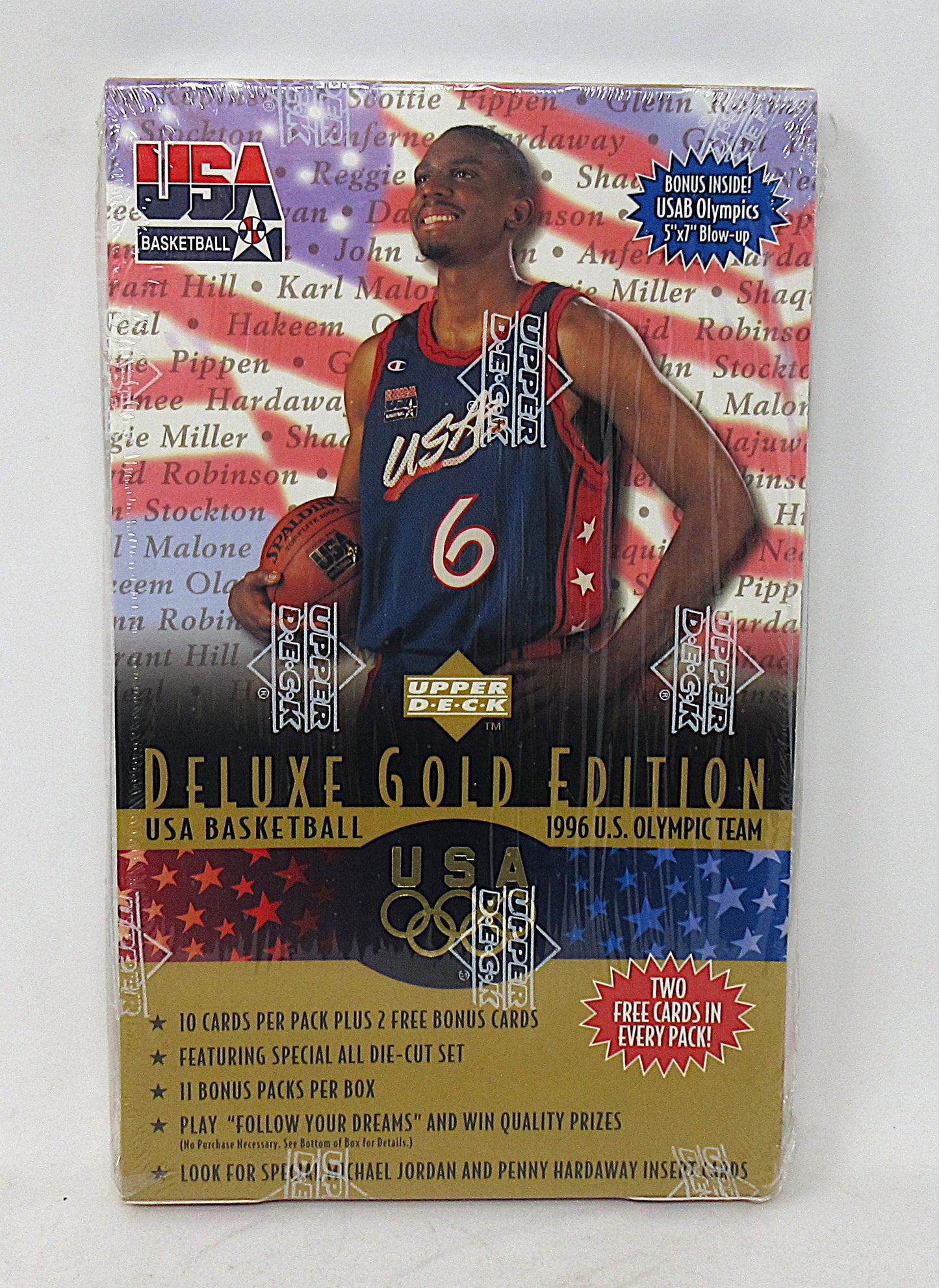 1996 1996/97 Upper Deck USA Basketball Deluxe Gold Edition Box (11/12)
