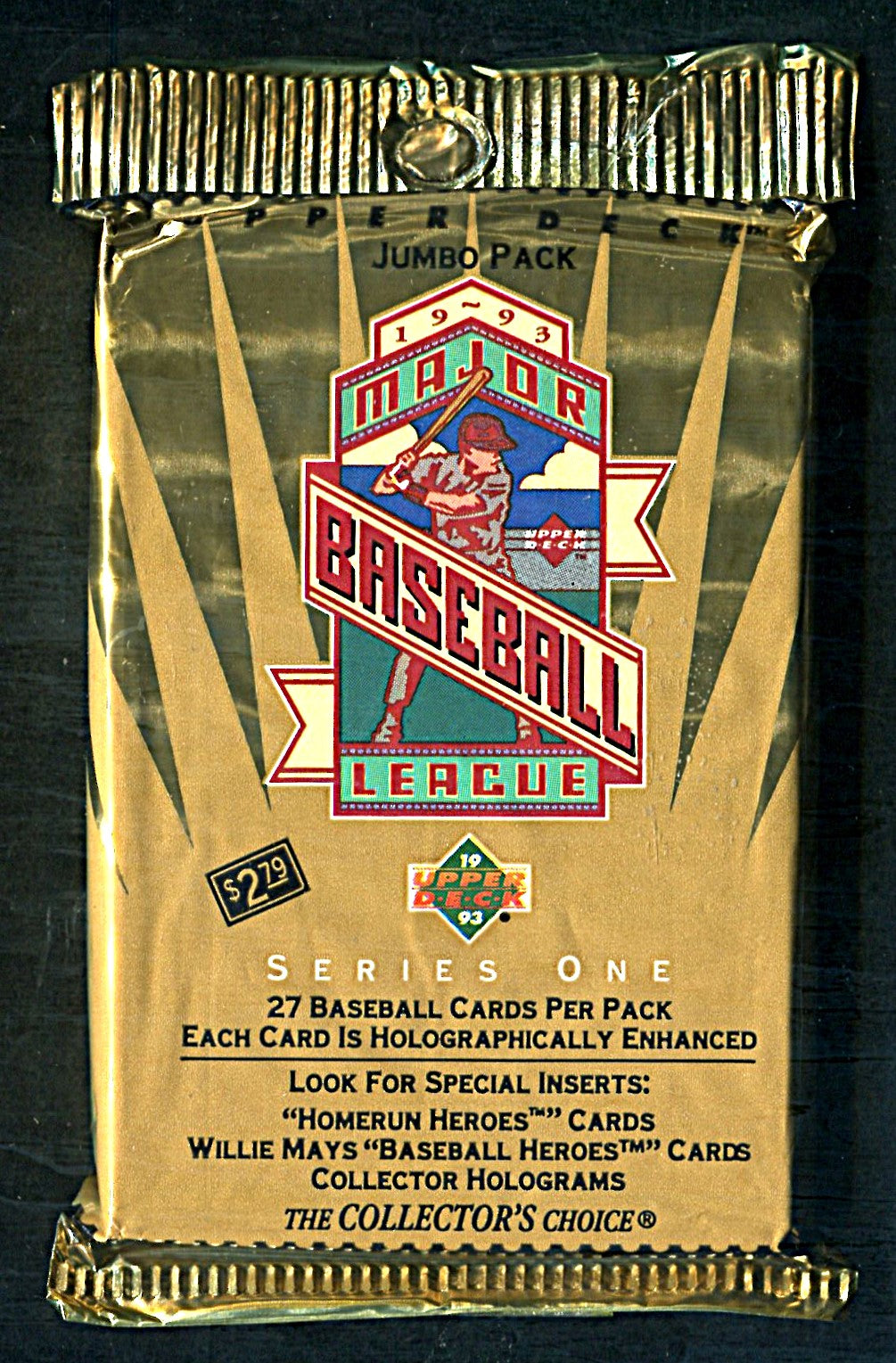 1993 Upper Deck Baseball Unopened Series 1 Jumbo Pack (Pre-Priced) (27)