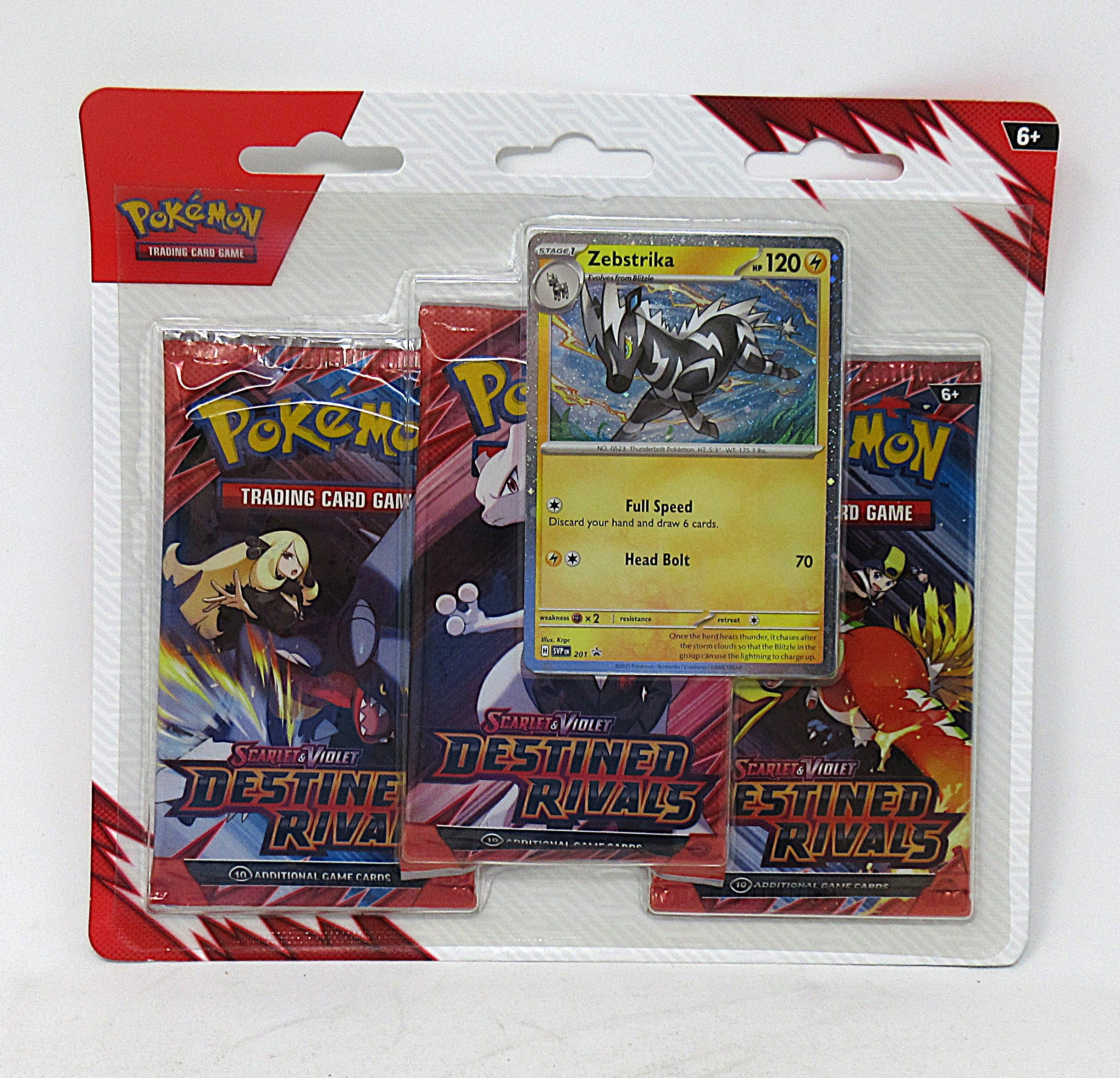Pokemon Scarlet & Violet Destined Rivals Blister Pack (3 Packs) (Zebstrika)  (100-10633)