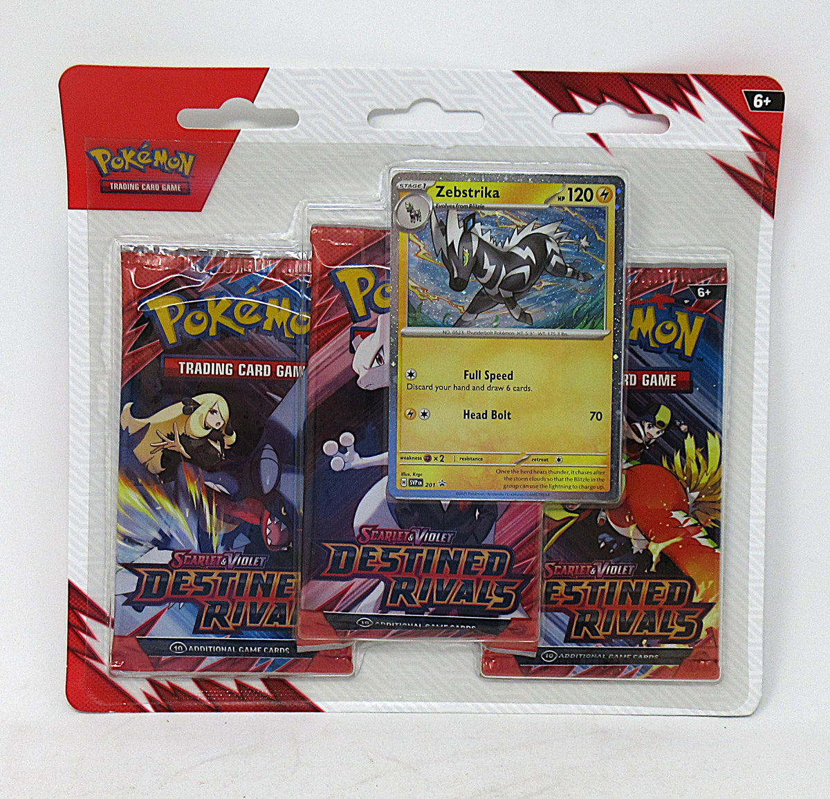 Pokemon Scarlet & Violet Destined Rivals Blister Pack (3 Packs) (Zebstrika)  (100-10633)
