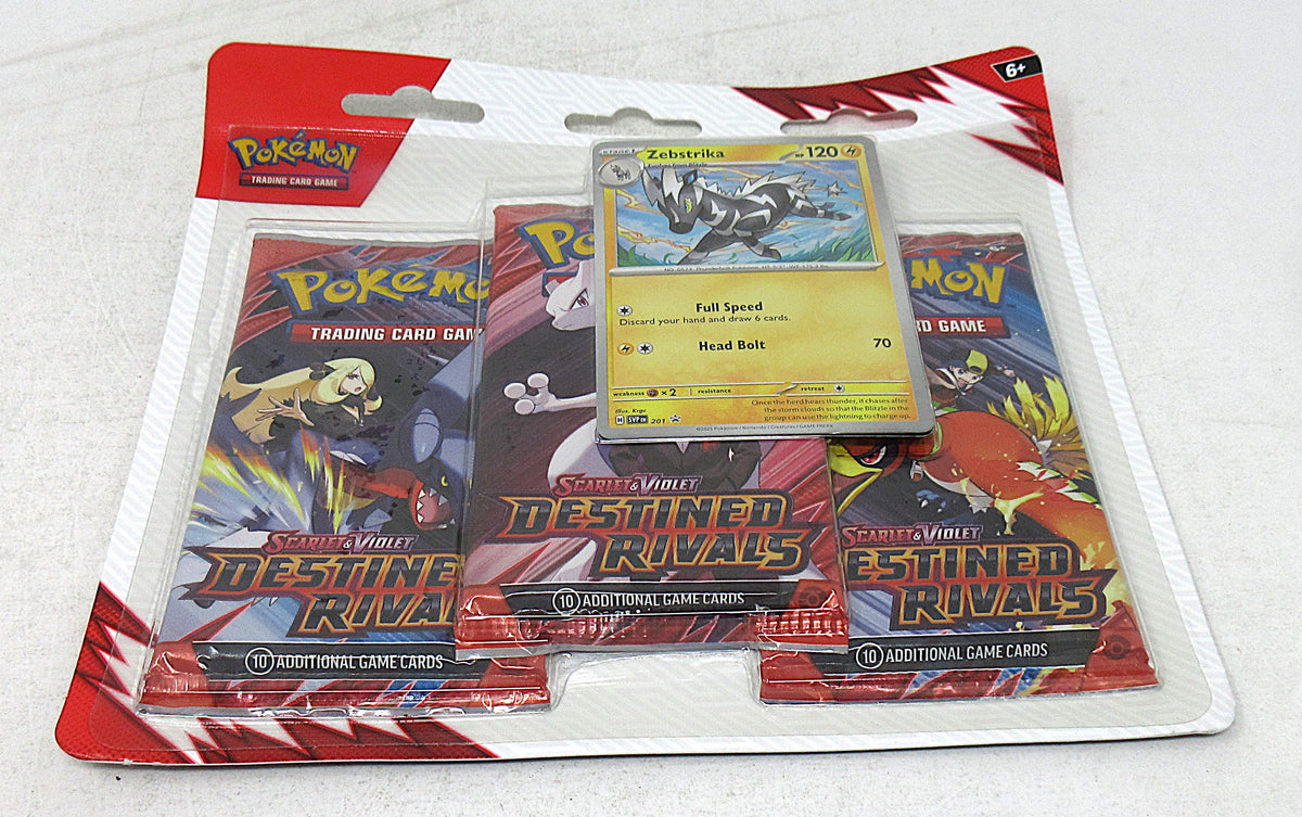 Pokemon Scarlet & Violet Destined Rivals Blister Pack (3 Packs) (Zebstrika)  (100-10633)