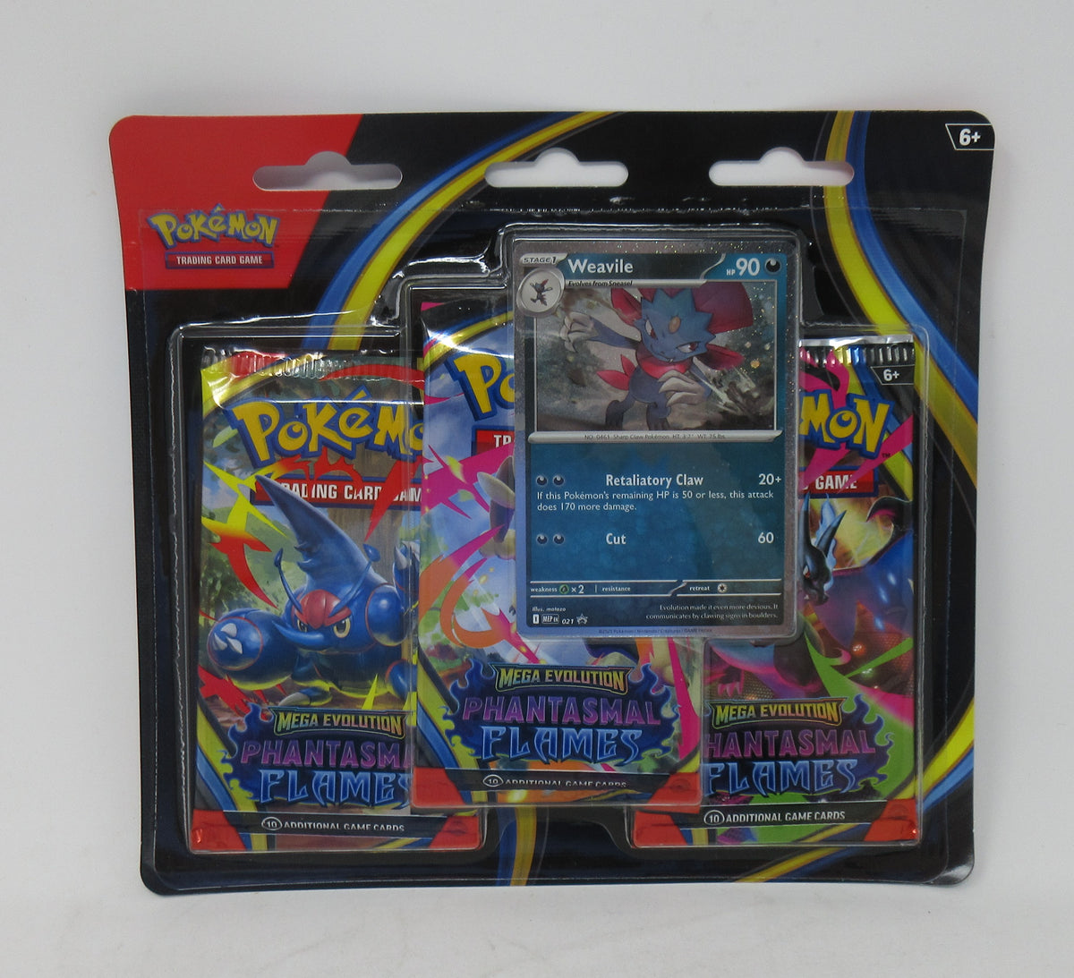 Pokemon Mega Evolution Phantasmal Flames Blister Pack (3 Packs) (Weavile) (10-10187-122)