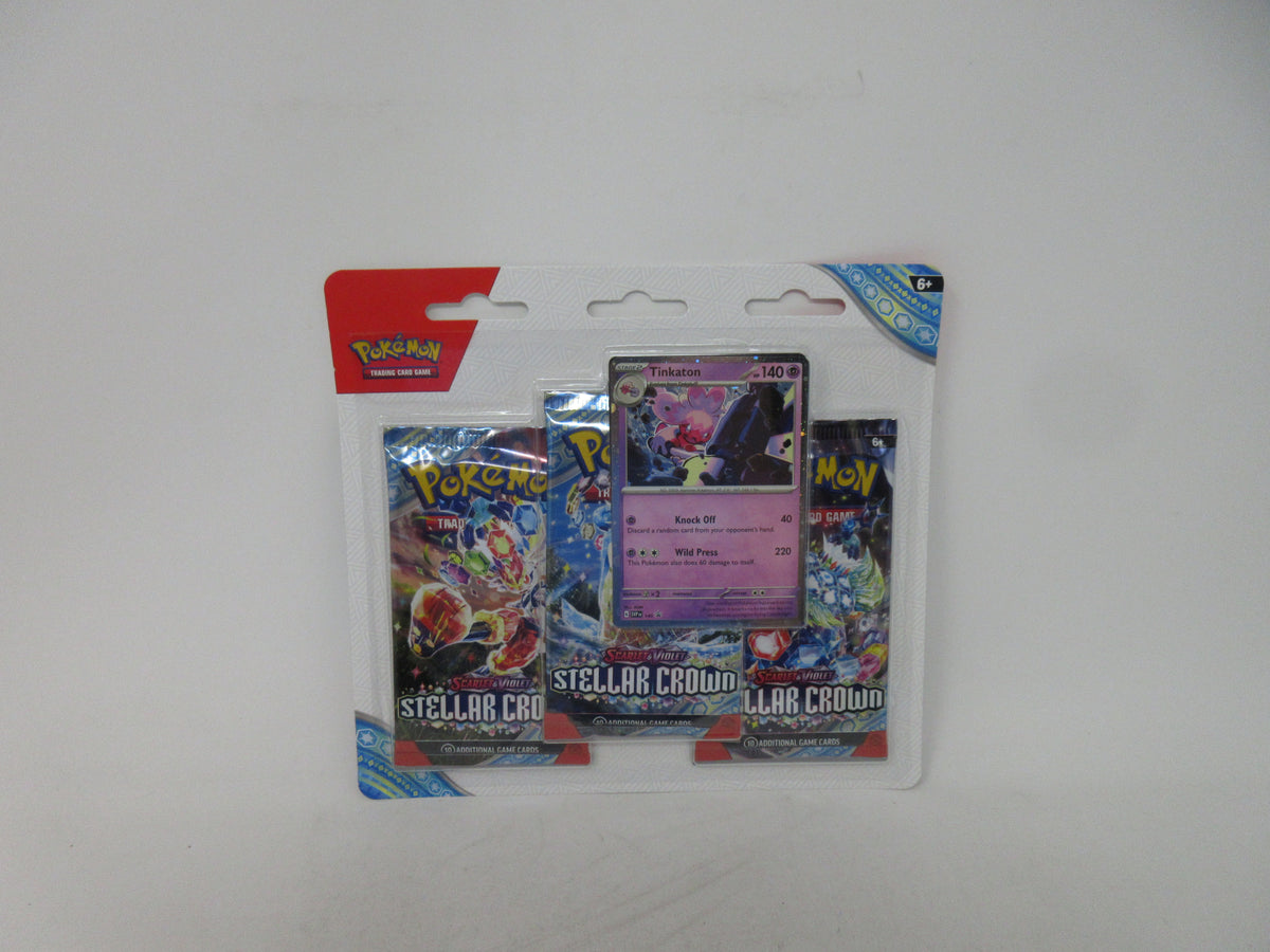 Pokemon Scarlet & Violet Stellar Crown Blister Pack (3 Packs) (Tinkaton) (190-41305)