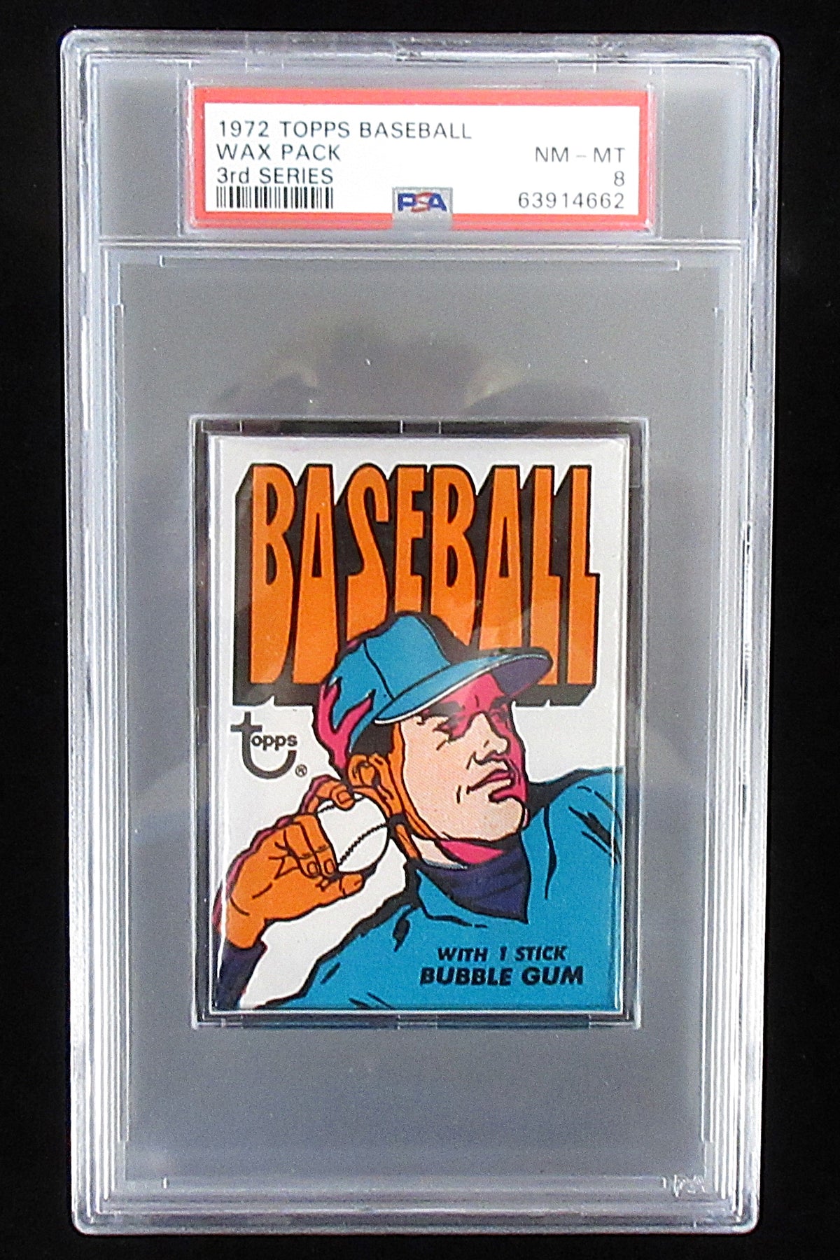 1972 Topps Baseball Unopened 3rd Series Wax Pack PSA 8 *4662