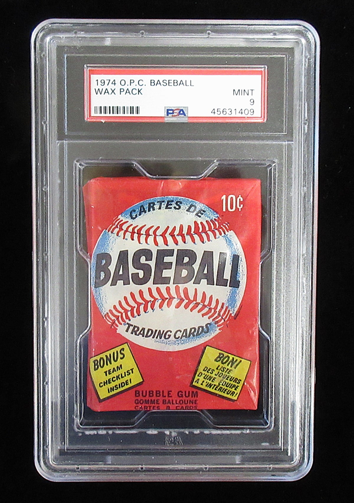 1974 OPC O-Pee-Chee Baseball Unopened Wax Pack PSA 9 *1409