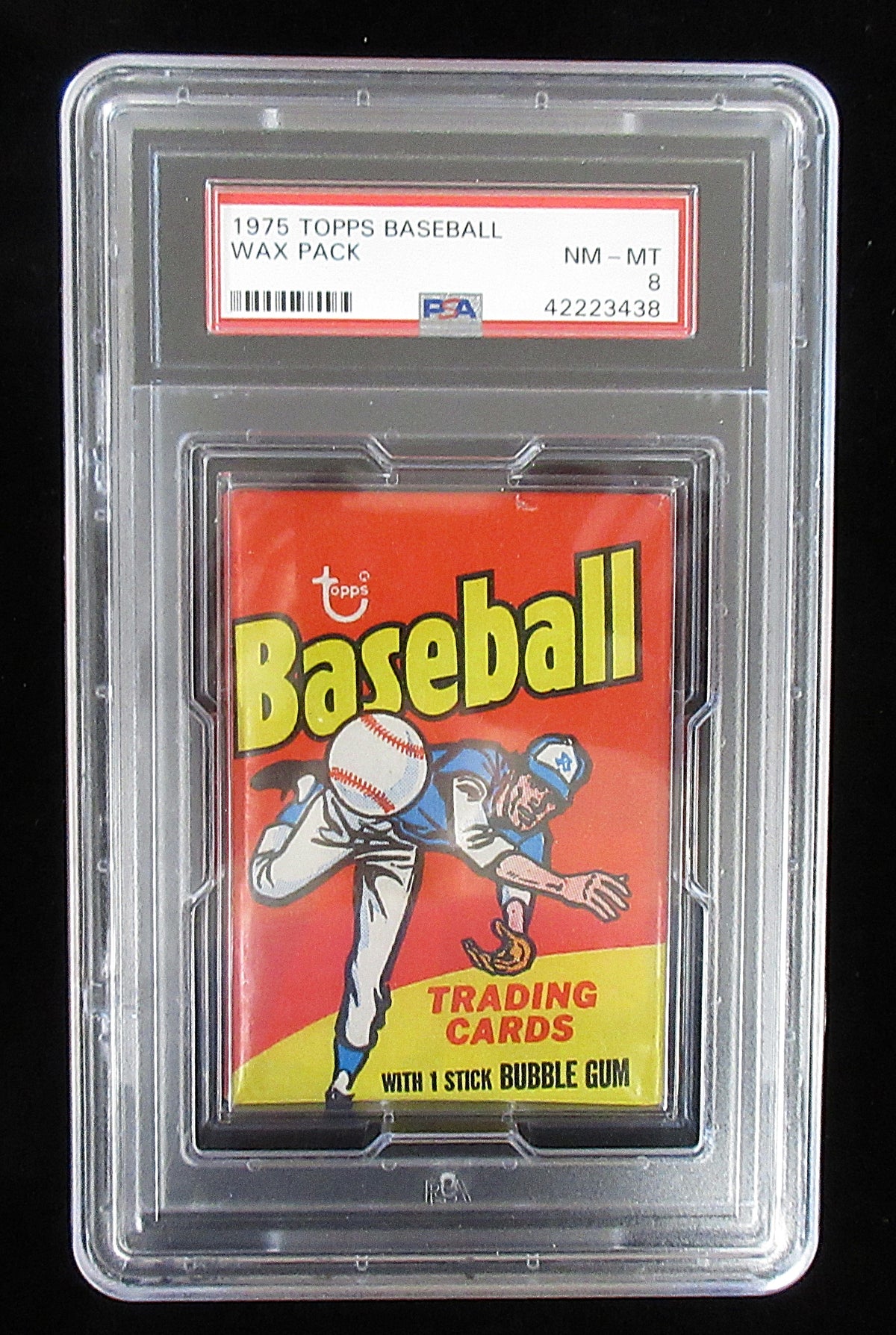 1975 Topps Baseball Unopened Wax Pack PSA 8 *3438