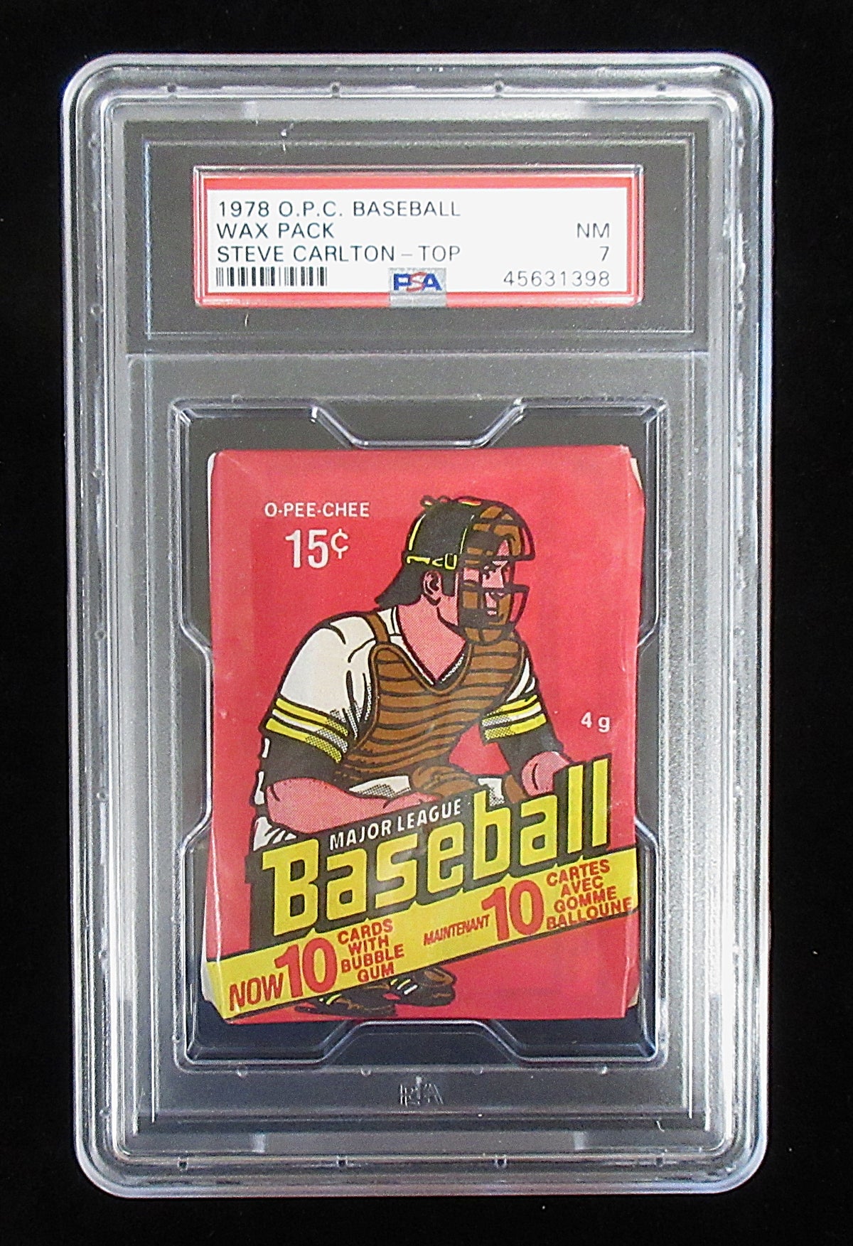 1978 OPC O-Pee-Chee Baseball Unopened Wax Pack (Carlton Top) PSA 7 *1398