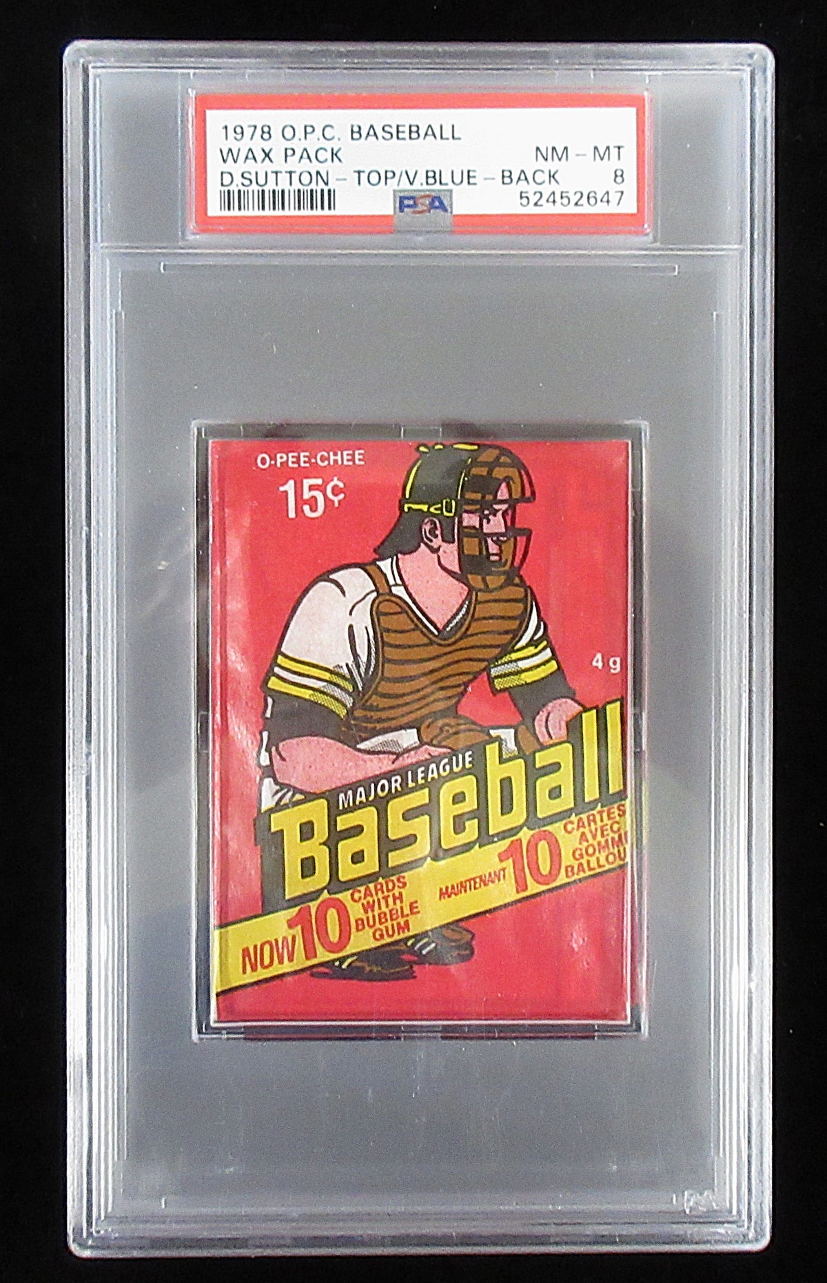1978 OPC O-Pee-Chee Baseball Unopened Wax Pack (Sutton Top / Blue Back) PSA 8 *2647